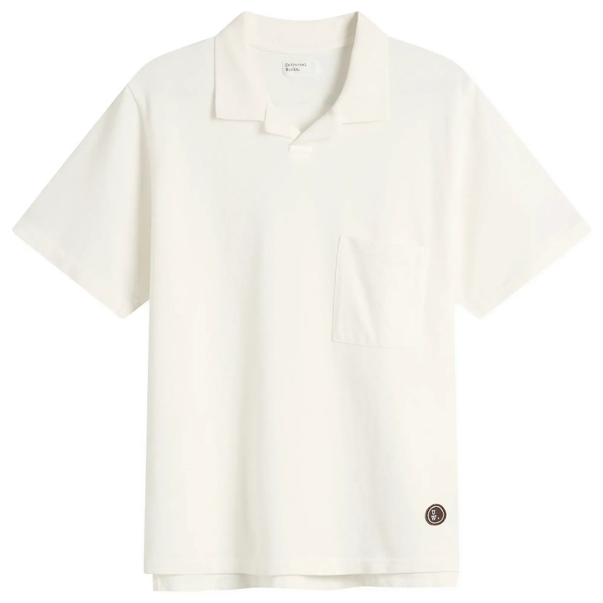 Universal Works Men's Piquet Vacation Polo Ecru