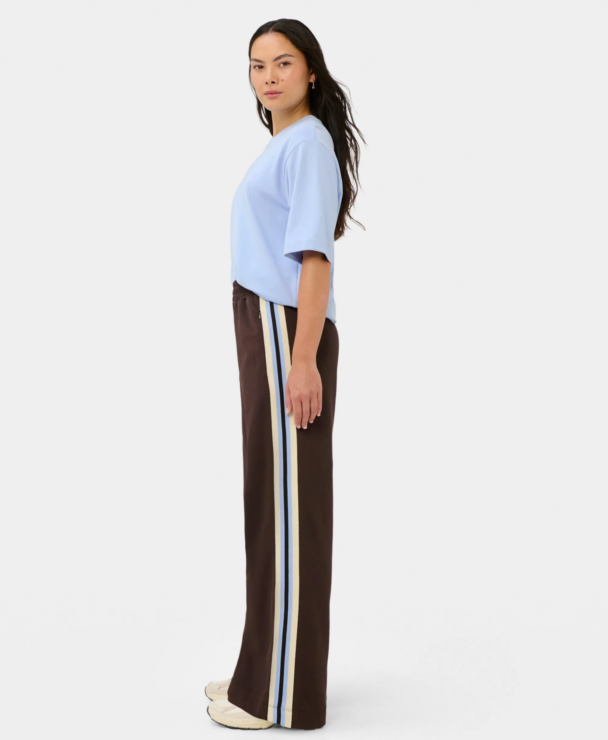 Linear Striped Wide Leg Trouser