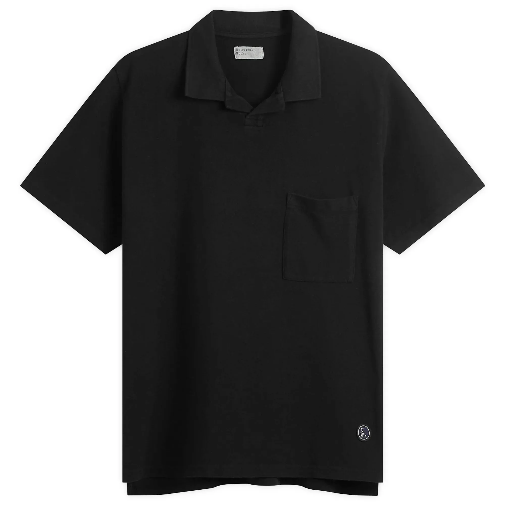 Universal Works Men's Piquet Vacation Polo Black