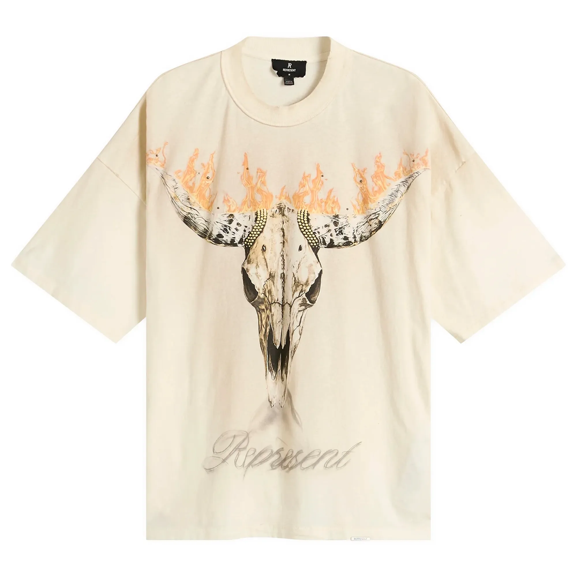 Represent Men's British Cowboys T-Shirt Washed Ecru