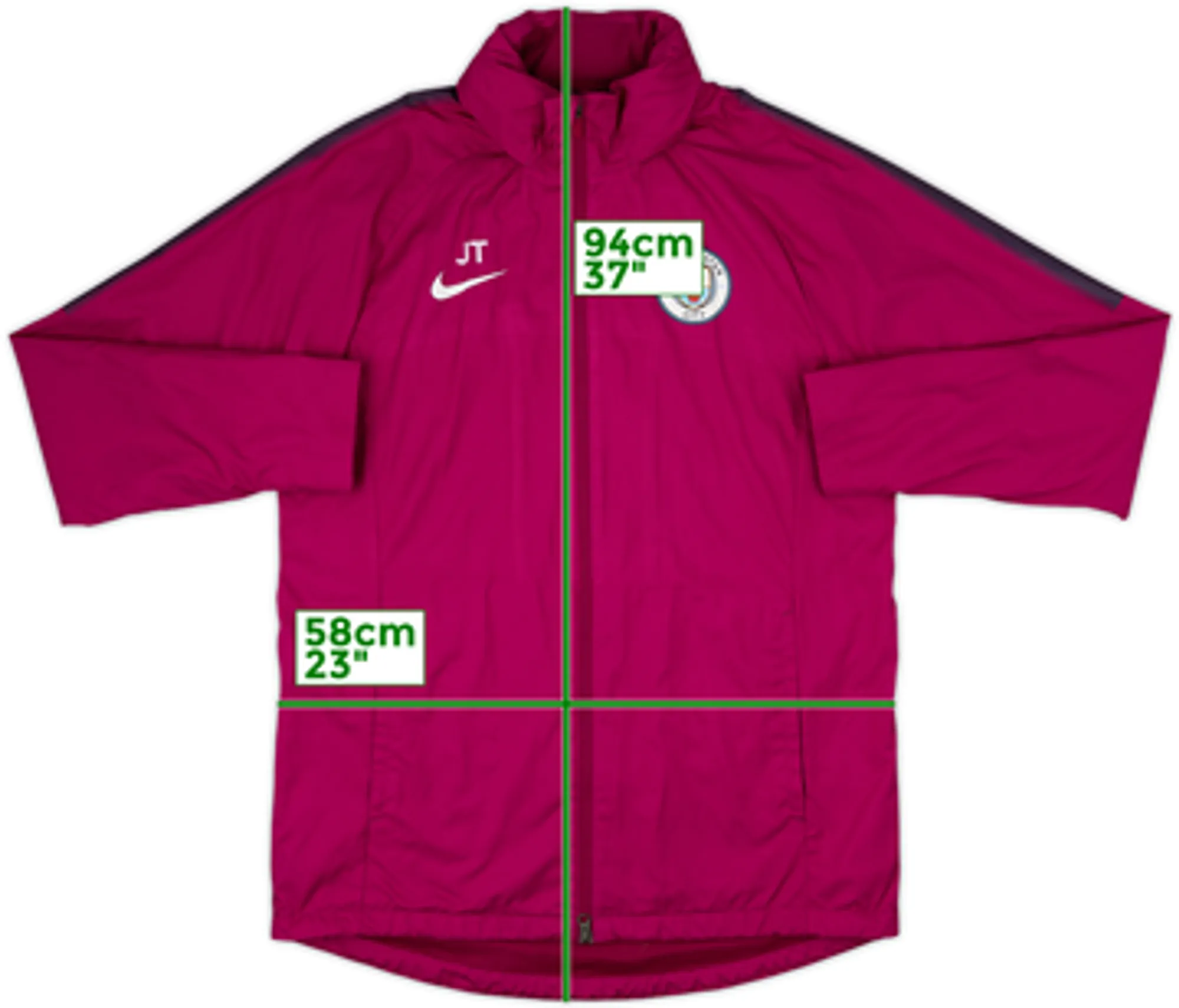 2017-18 Manchester City Staff Issue Nike Hooded Rain Jacket JT - 8/10 - (L)