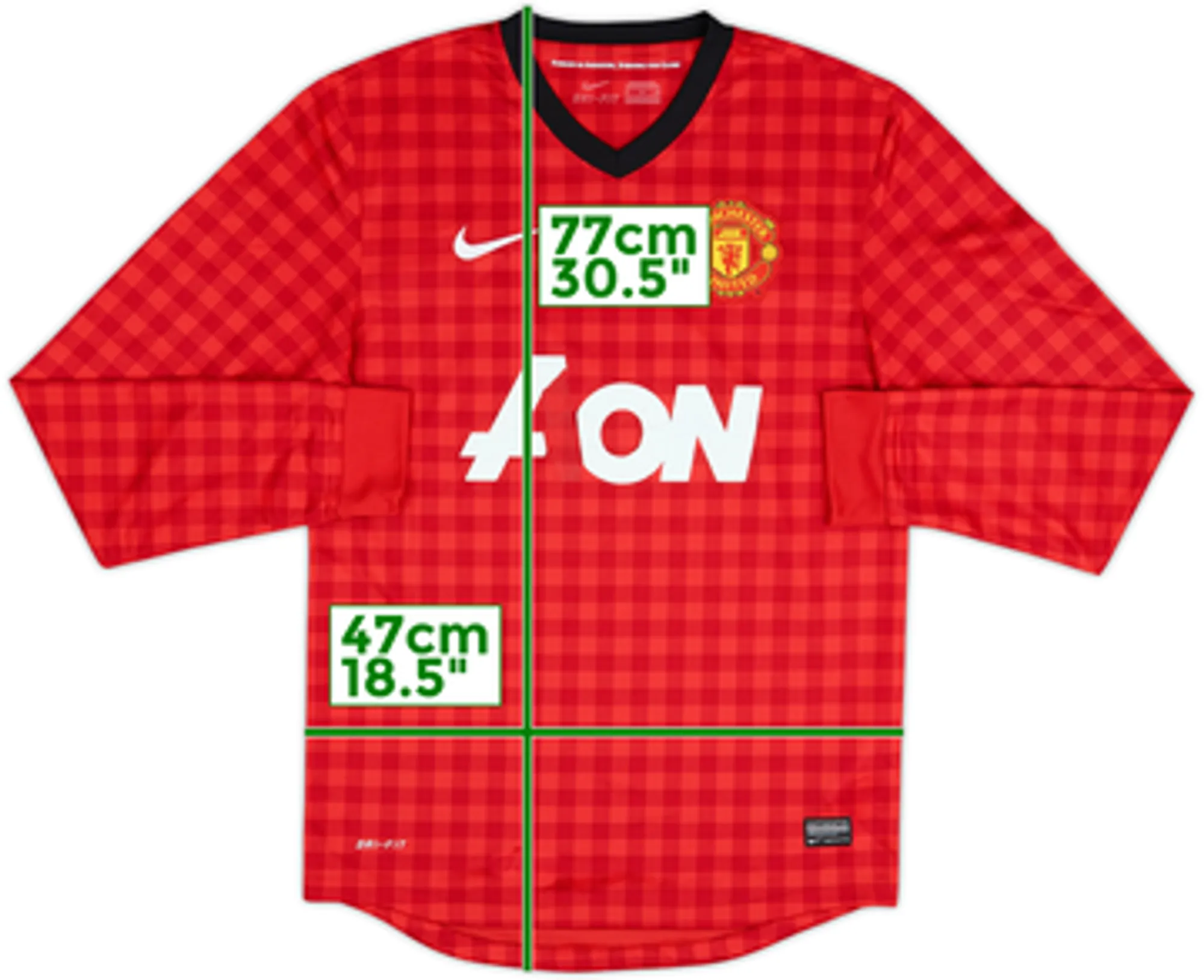 2012-13 Manchester United Home L/S Shirt - 4/10 - (S)