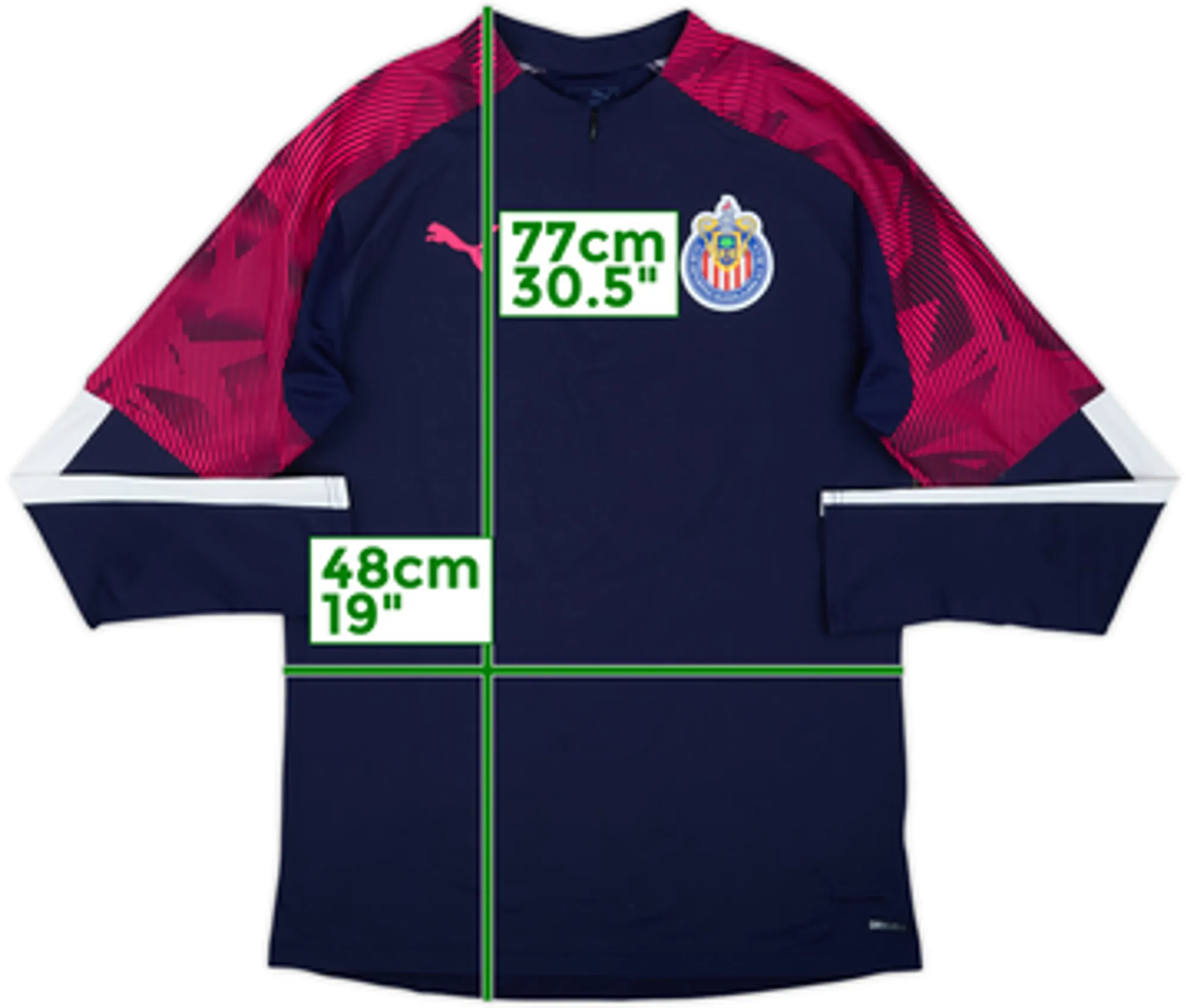 2019-20 Chivas Guadalajara Puma 1/4 Zip Training Top - 8/10 - (M)