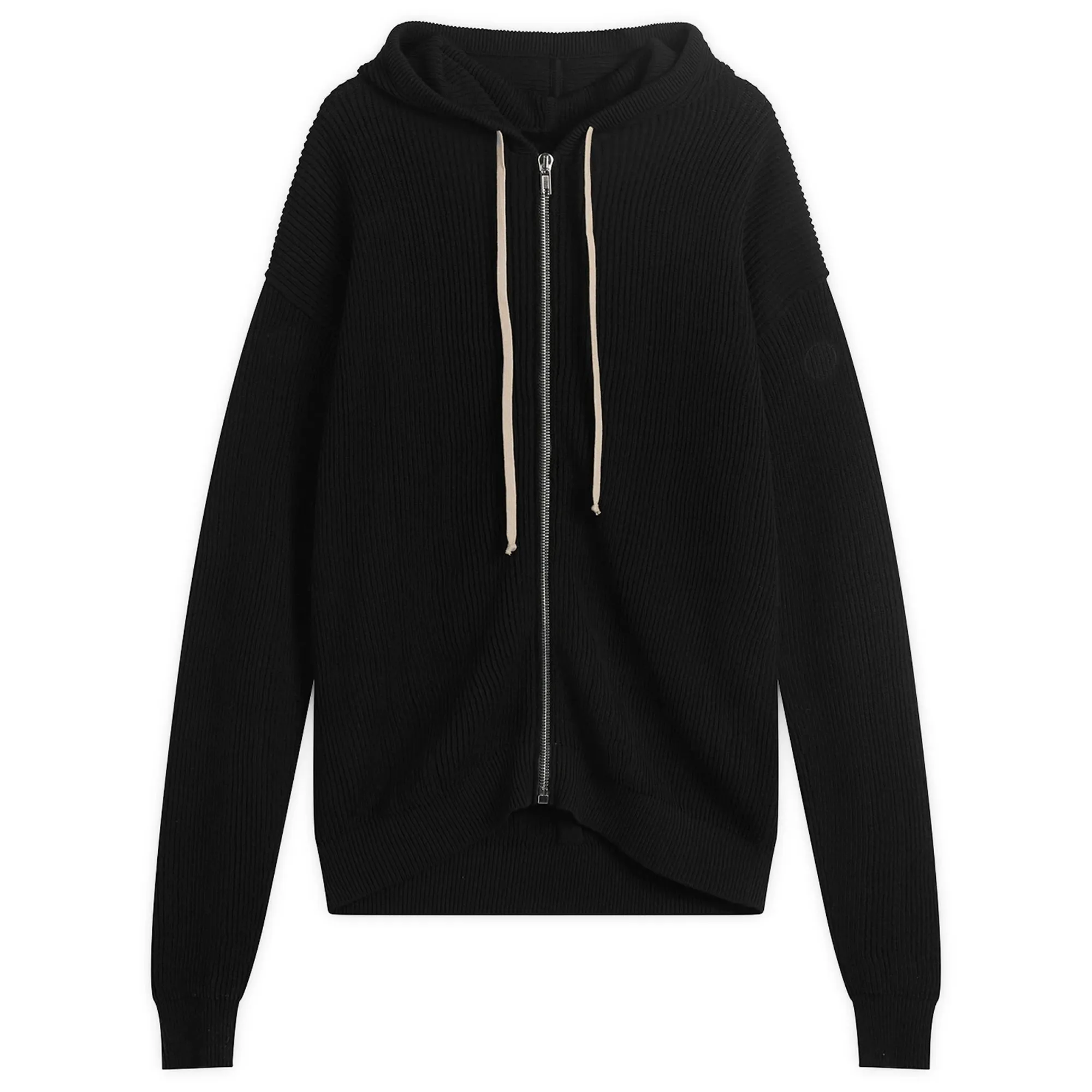 Rick Owens Men's Zip Knitted Hoodie Black