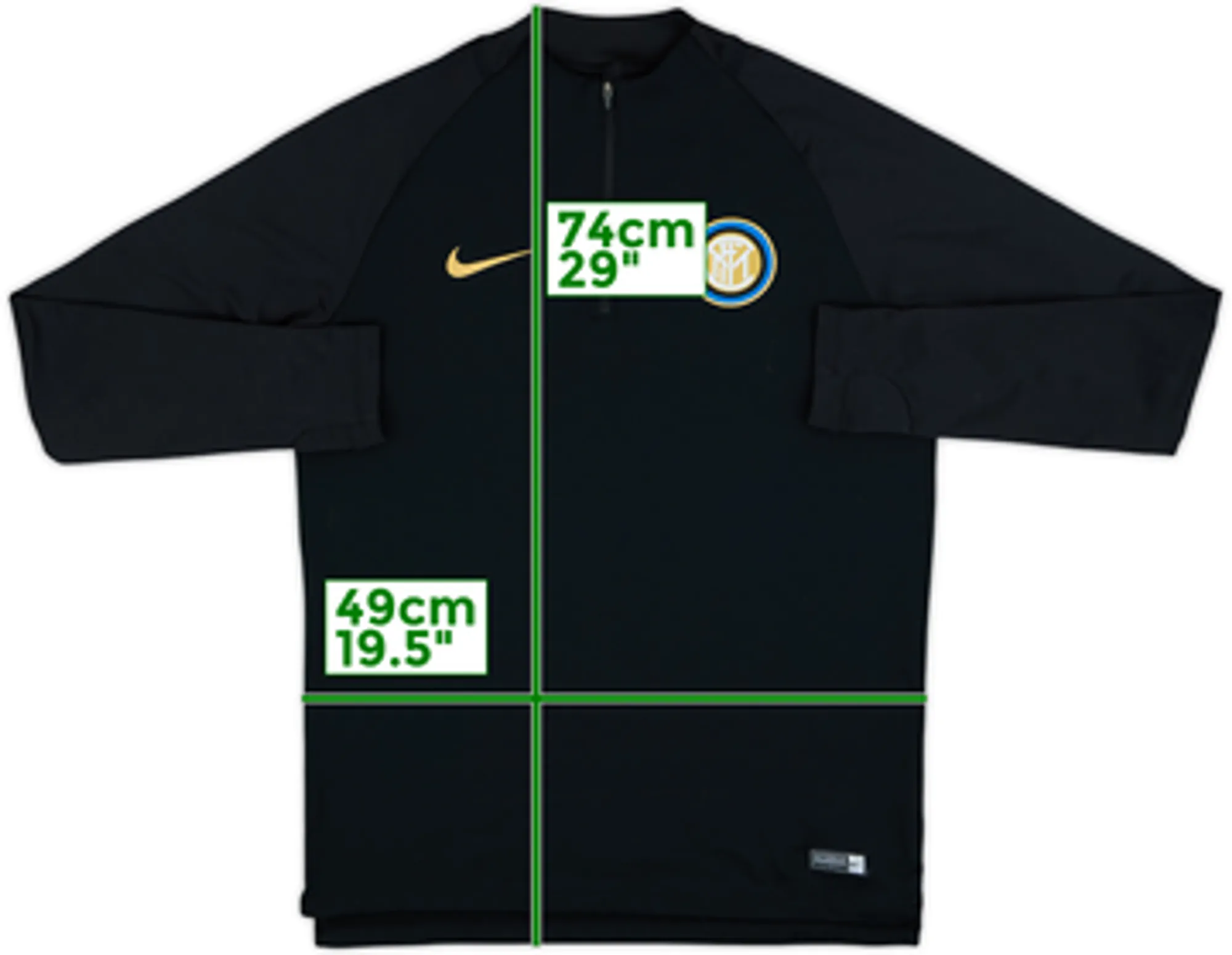2018-19 Inter Milan Nike 1/4 Zip Sweat Top - 8/10 - (M)