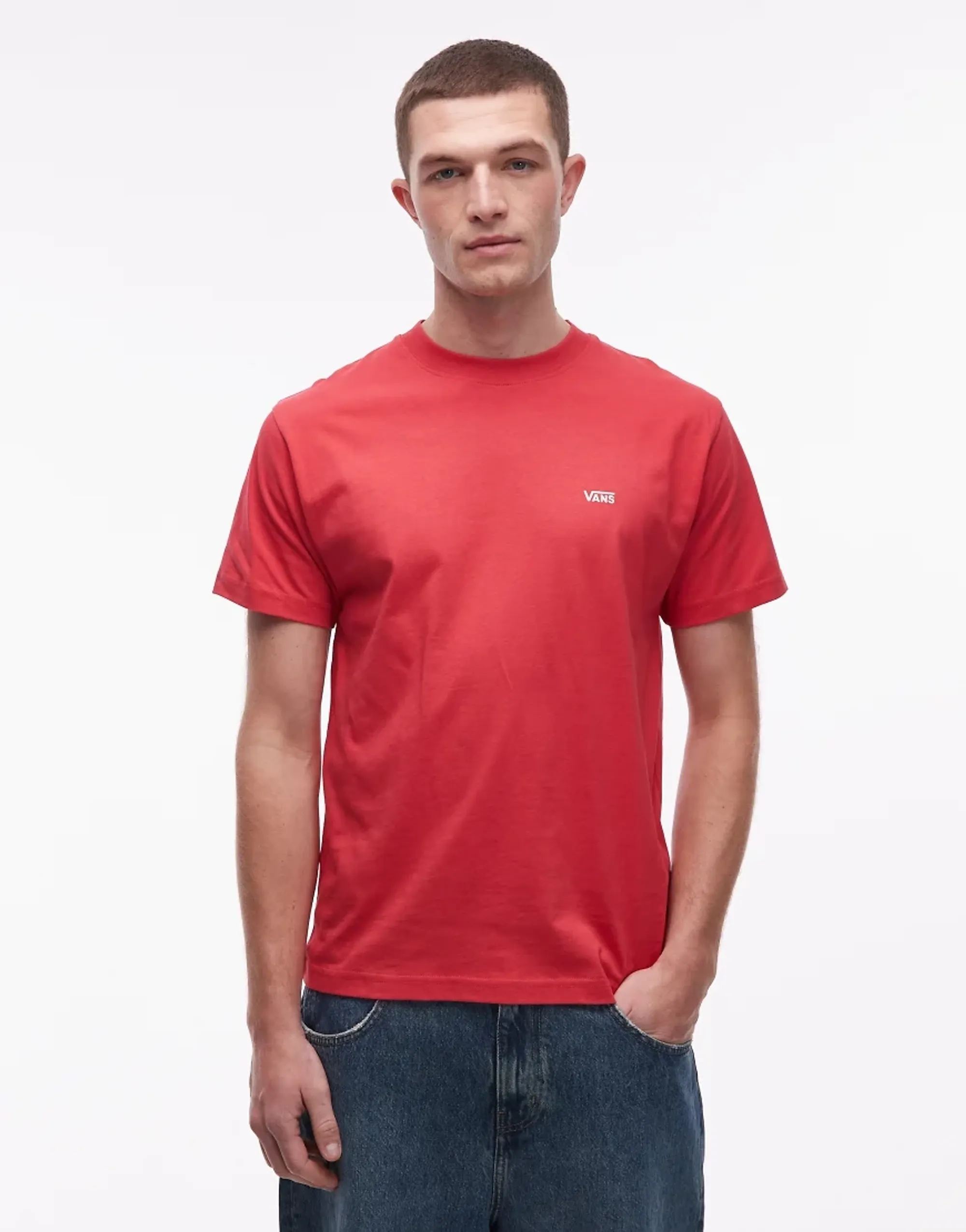 Vans Left Chest Logo T-Shirt In Red