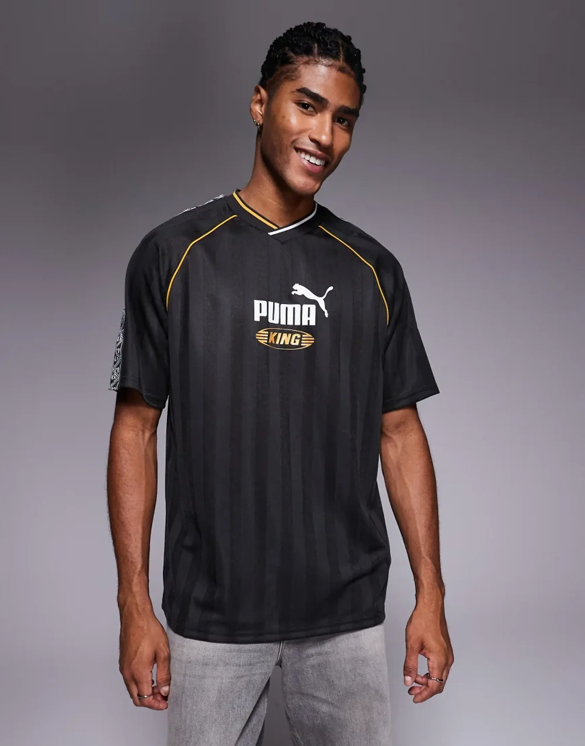 Puma Men's King All Over Print Regular Fit T-Shirt - Black