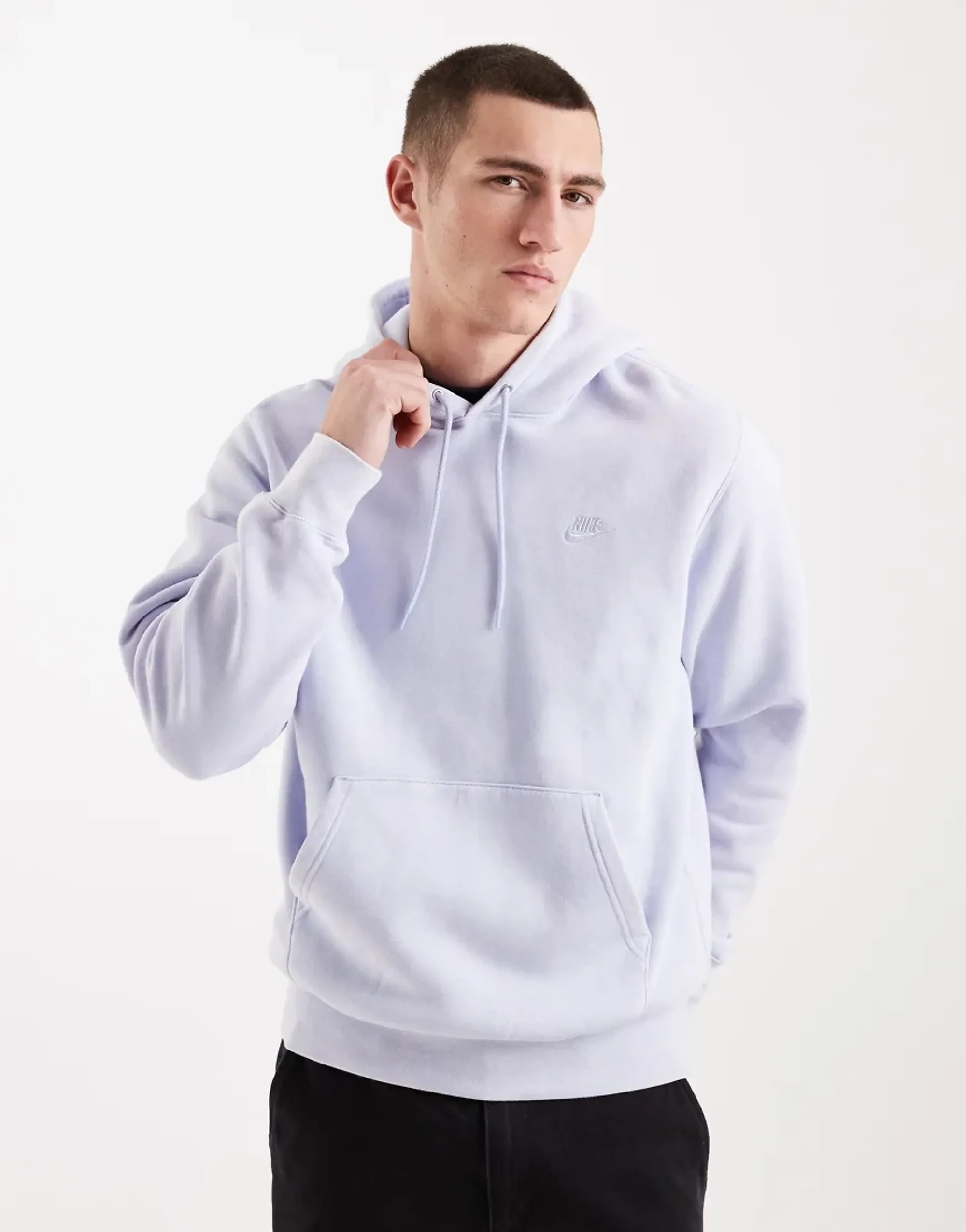 Nike Club Hoodie In Lilac Wash-Purple