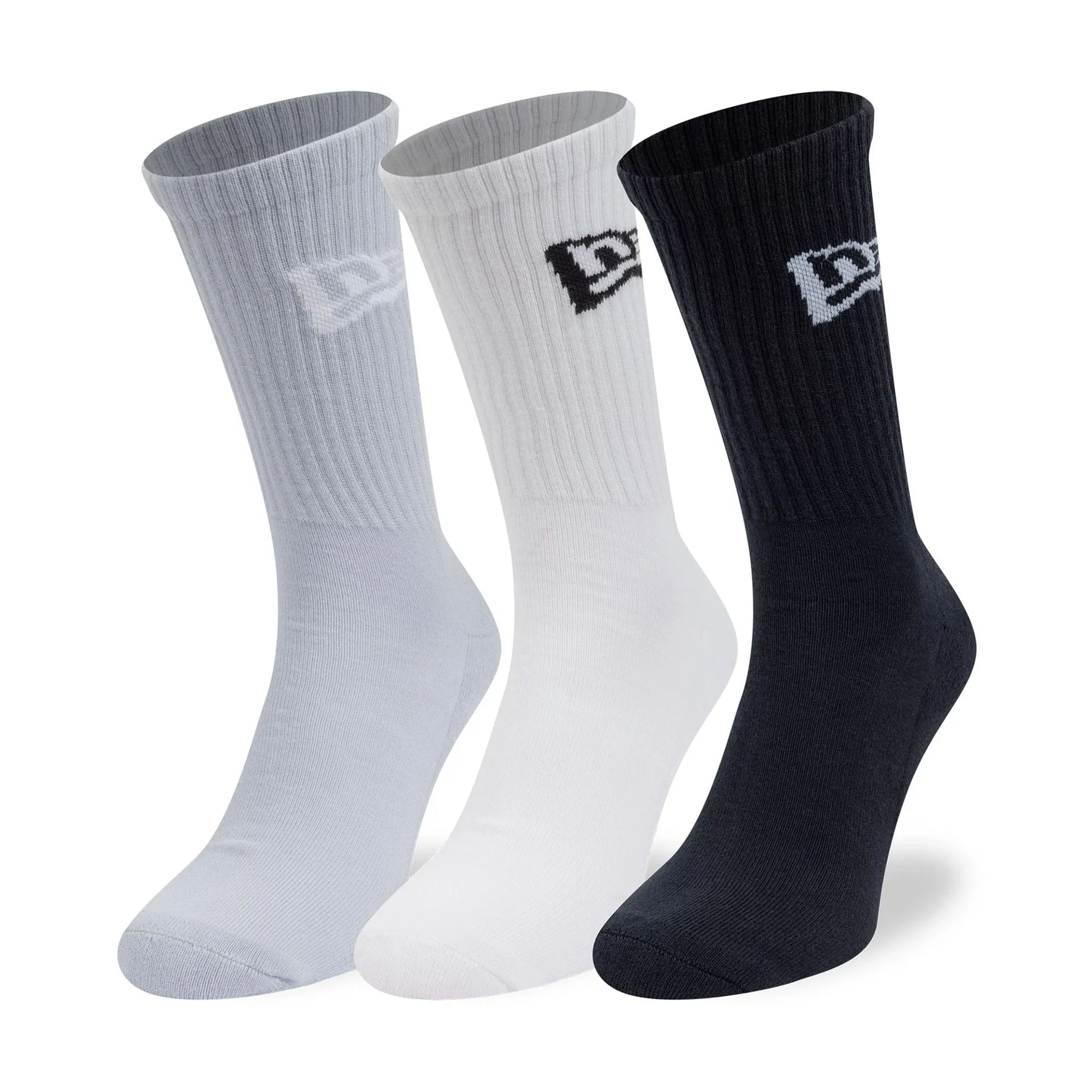 New Era Flag 3 Pack Navy Crew Socks adult unisex
