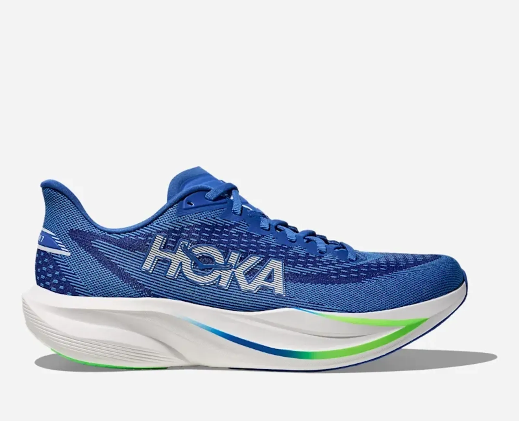 Hoka Men's Mach 7 Road Running Shoes In Cobalt Blue/Neon Green