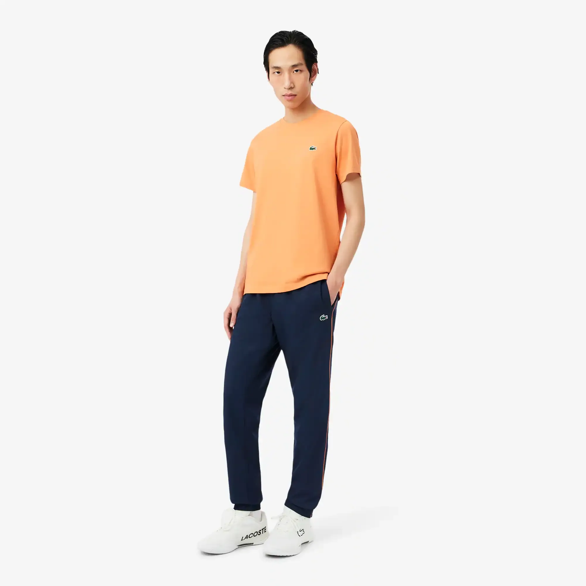 Lacoste Trim Accent Sport Sweatpants - Bleu Marine / Orange