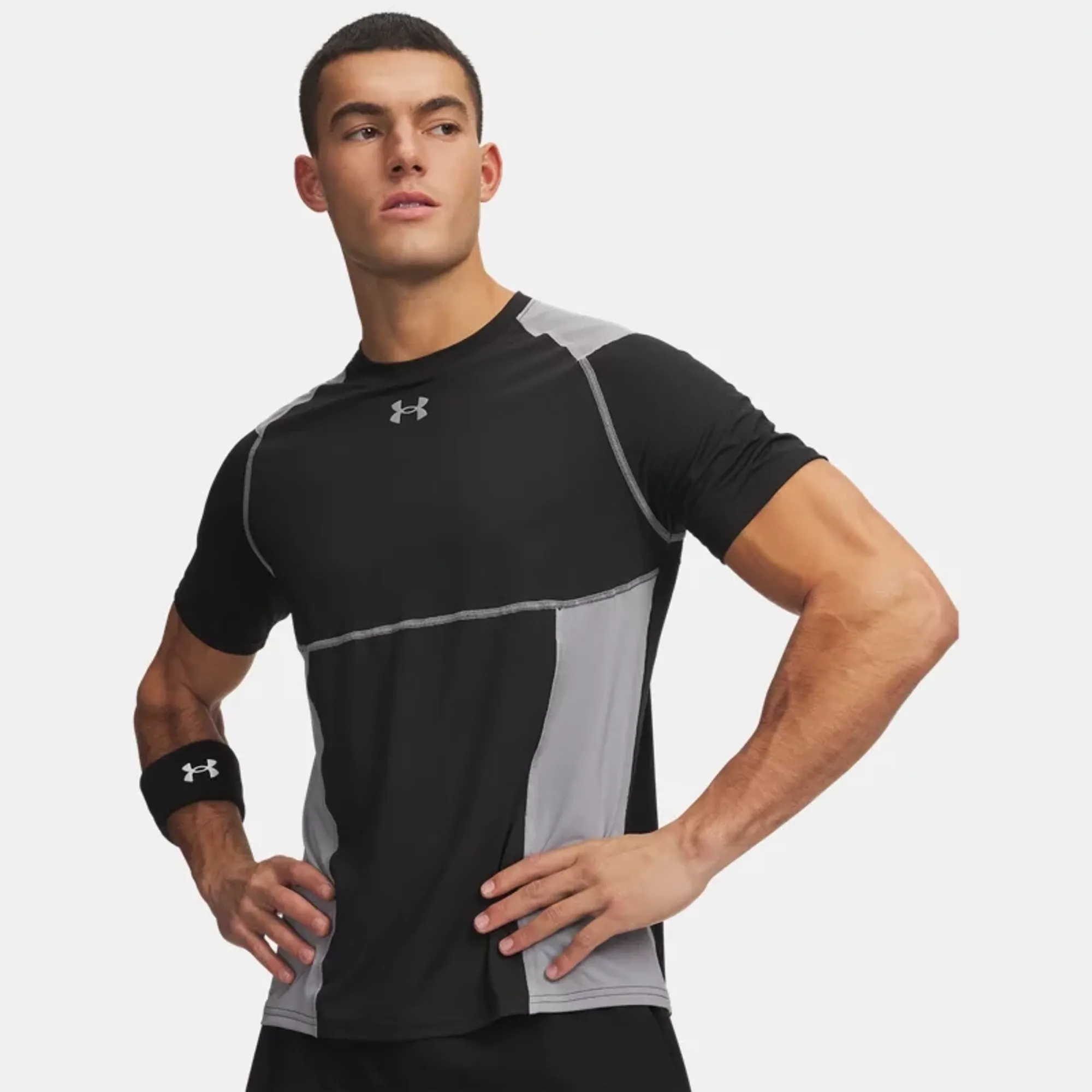 HeatGear® Elite Men's Fitted Short Sleeve Ultimate Black / Steel / Reflective L