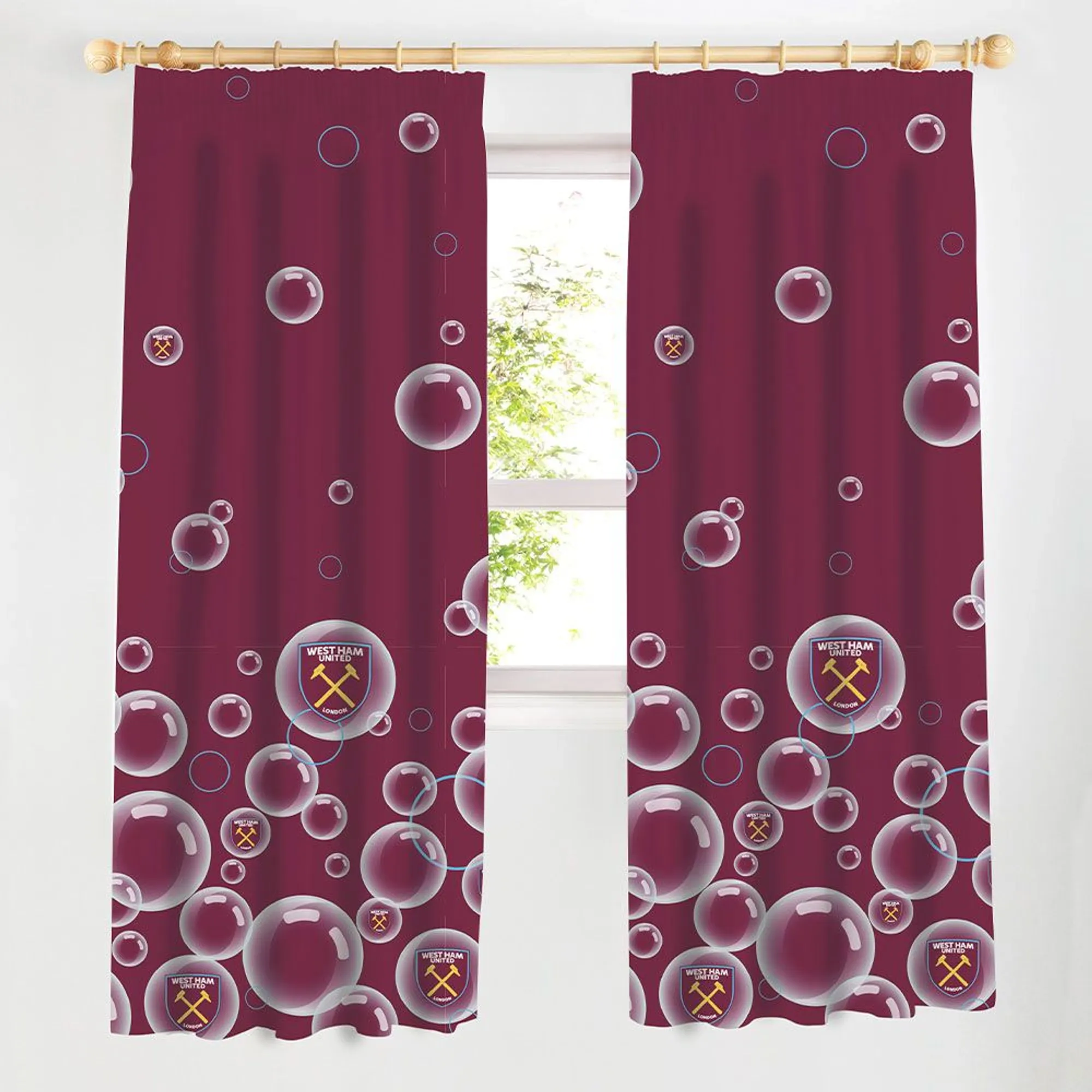 West Ham Bubbles 72 Drop Curtains