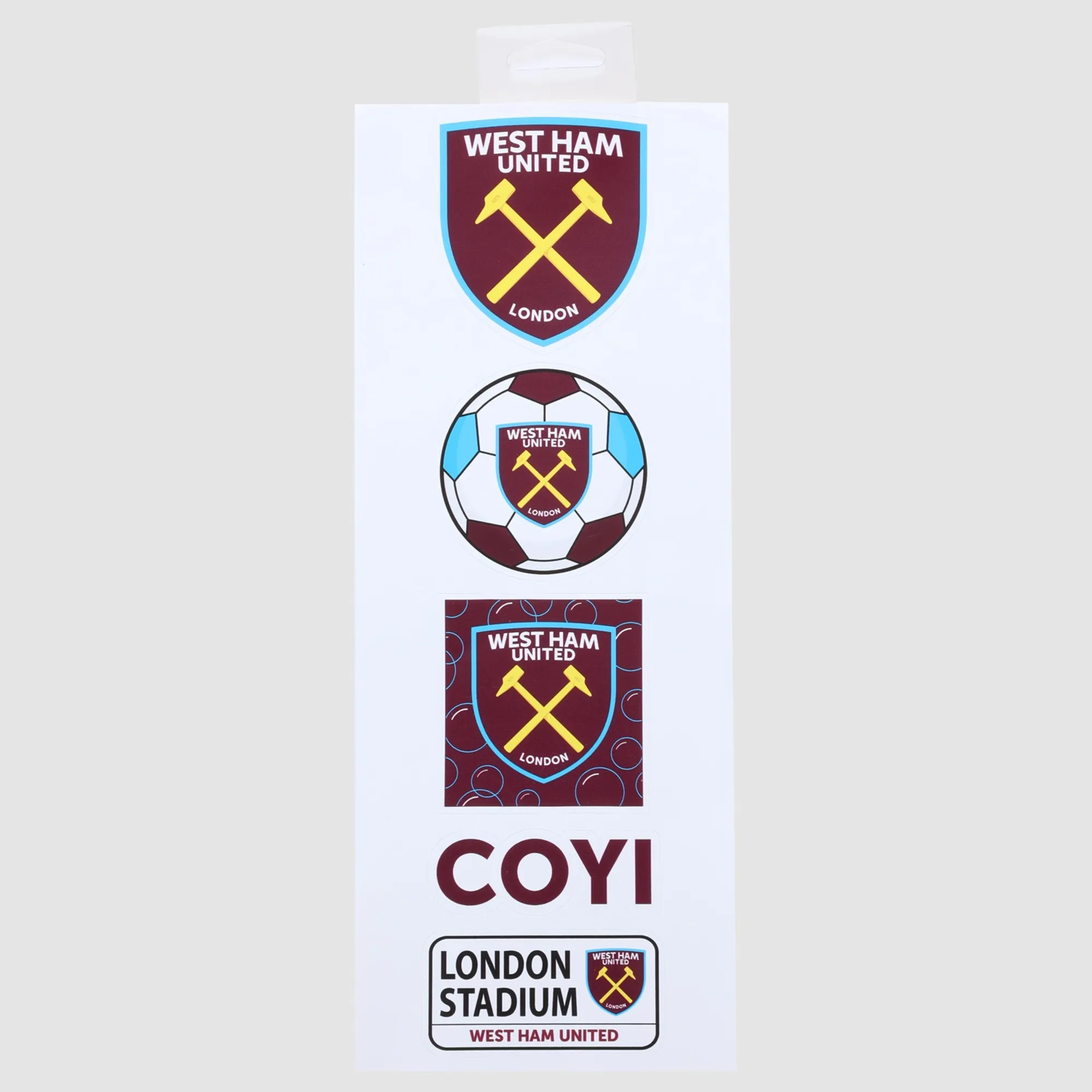 West Ham 5 Pack Sticker Set