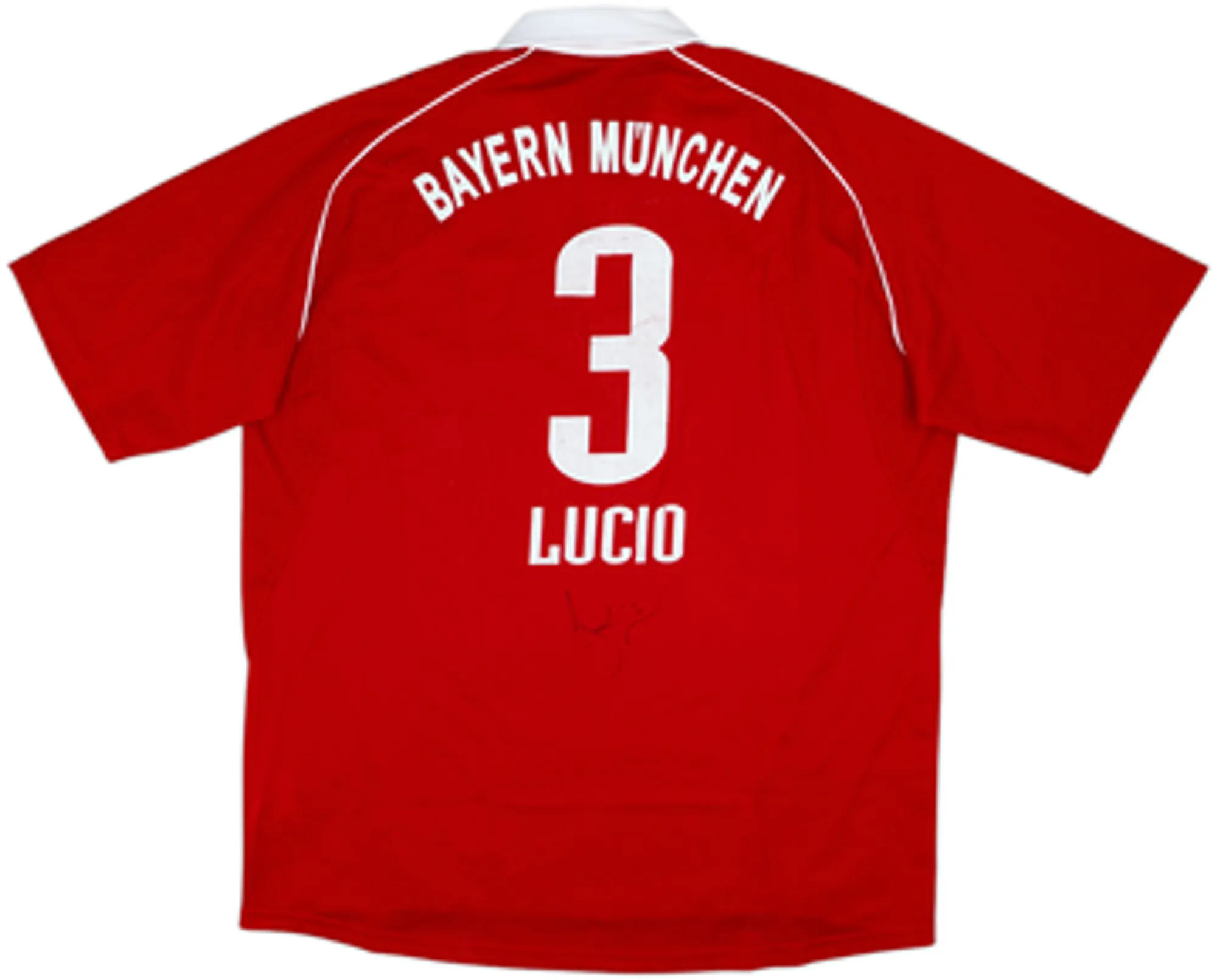 2005-06 Bayern Munich Signed Home Shirt Lucio #3 - 5/10 - (XL)