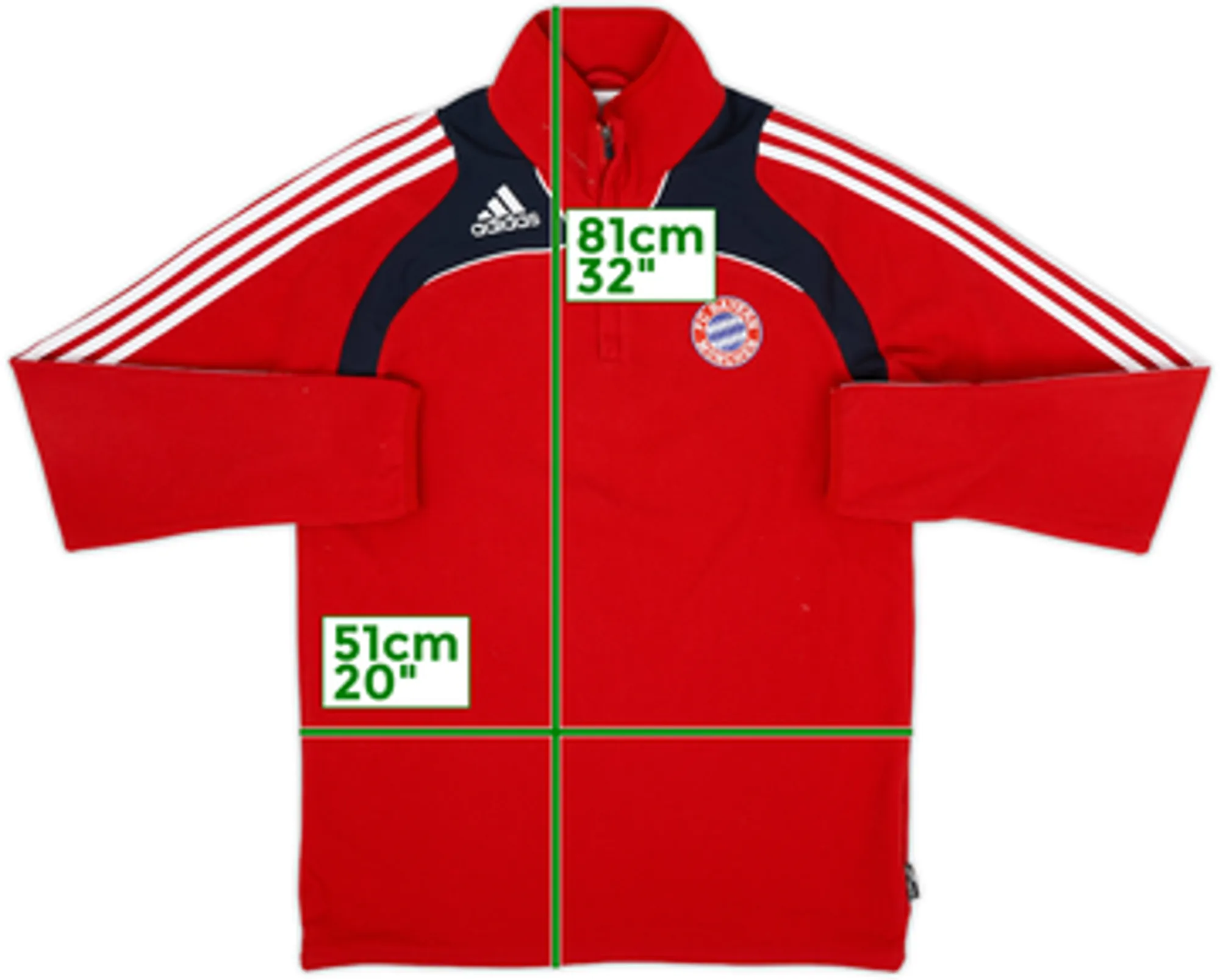 2008-09 Bayern Munich adidas Fleece 1/4 Zip Top - 7/10 - (S)