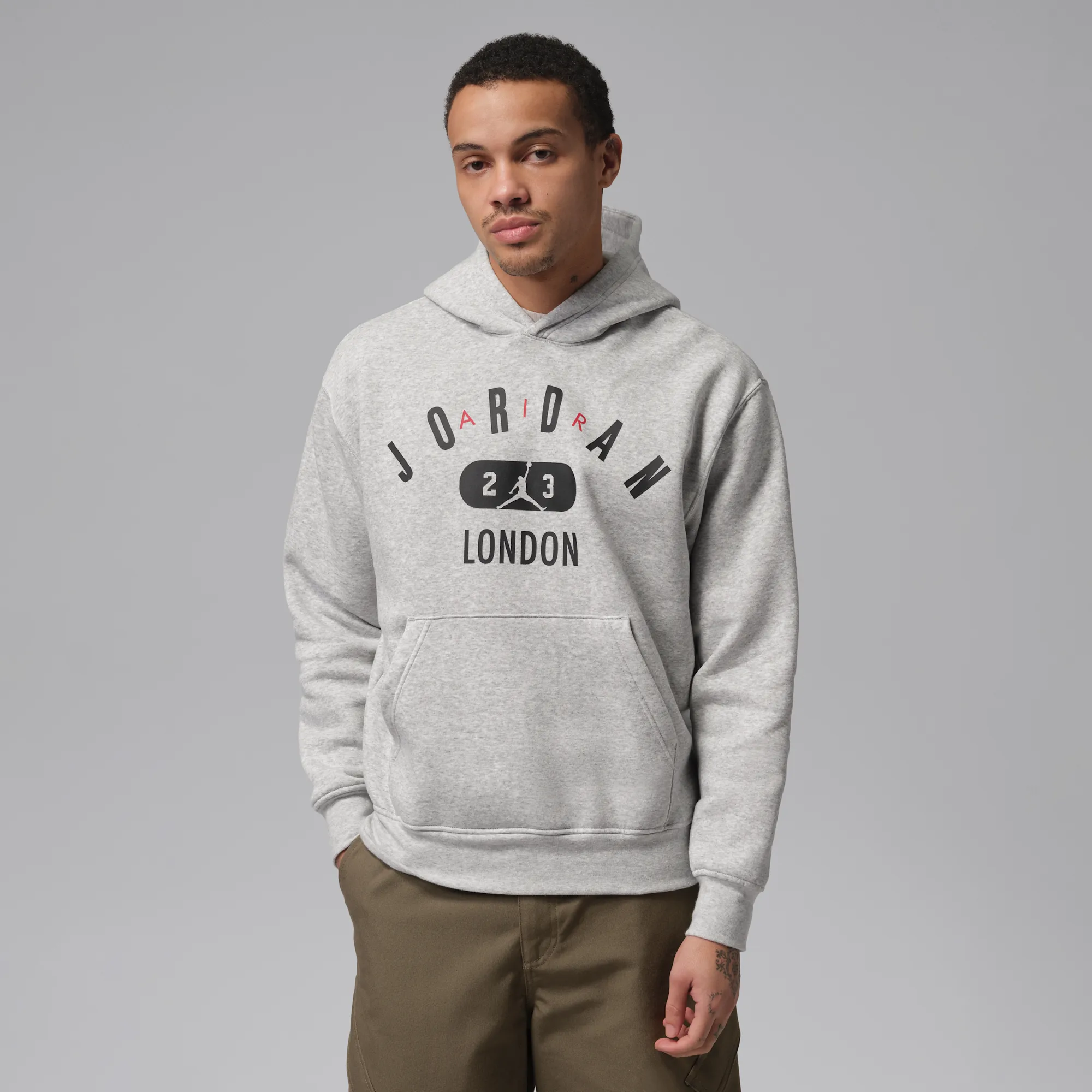 Nike Jordan Men's London Fleece Pullover Hoodie - Grey - Fleece