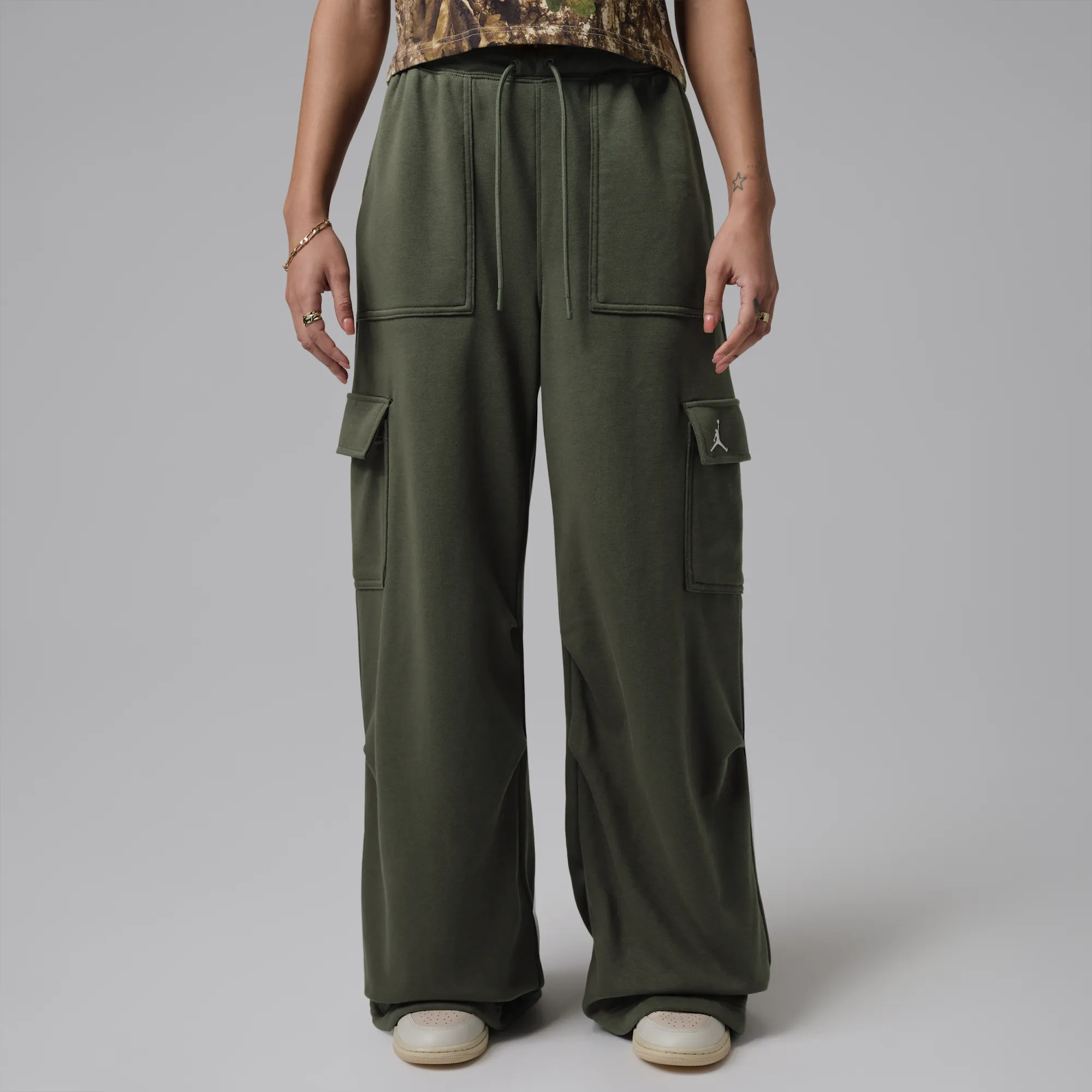 Nike Jordan Brooklyn Fleece Women's Cargo Trousers - Green - Fleece