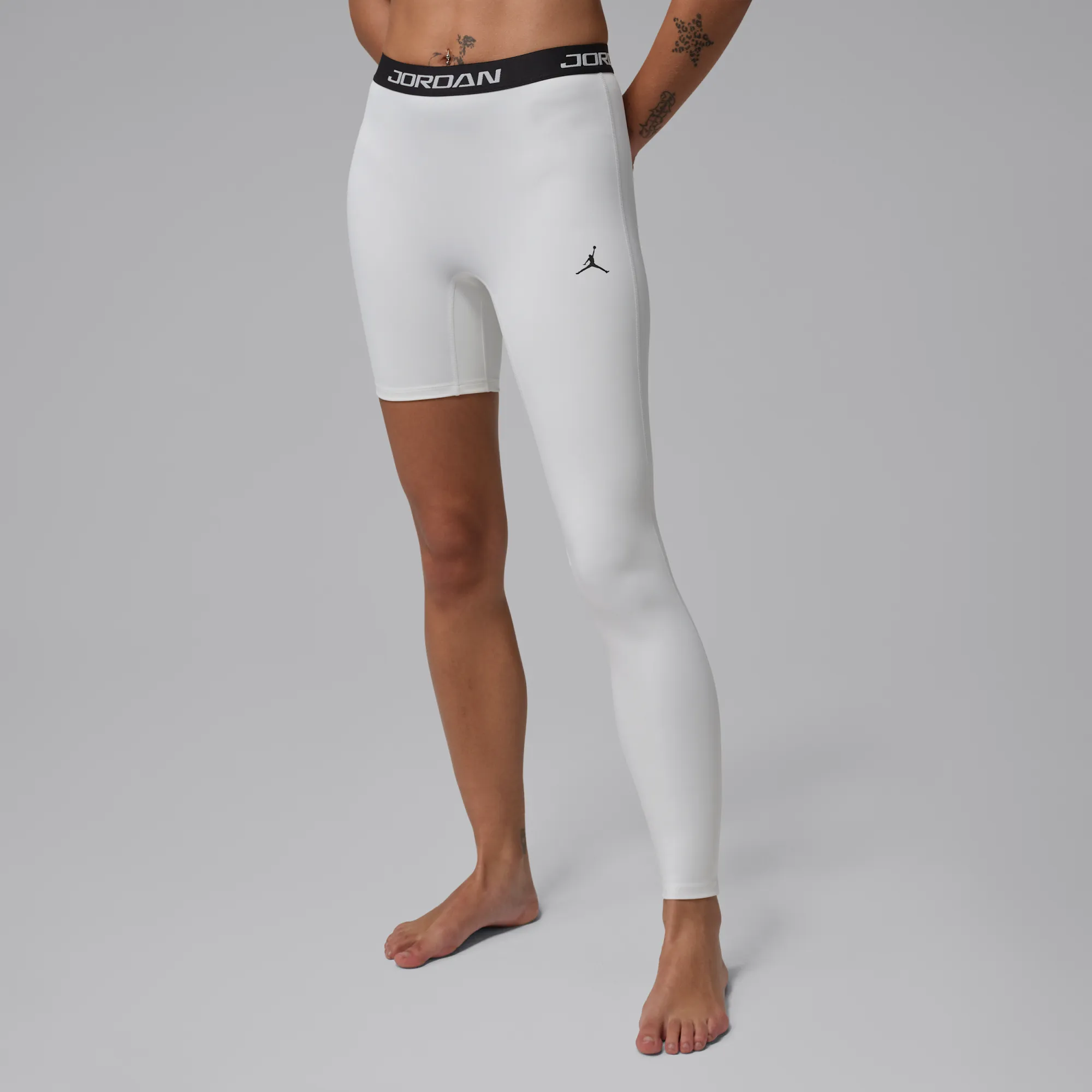 Nike Jordan Sport High-Rise Single-Leg Basketball Leggings (Left) - White
