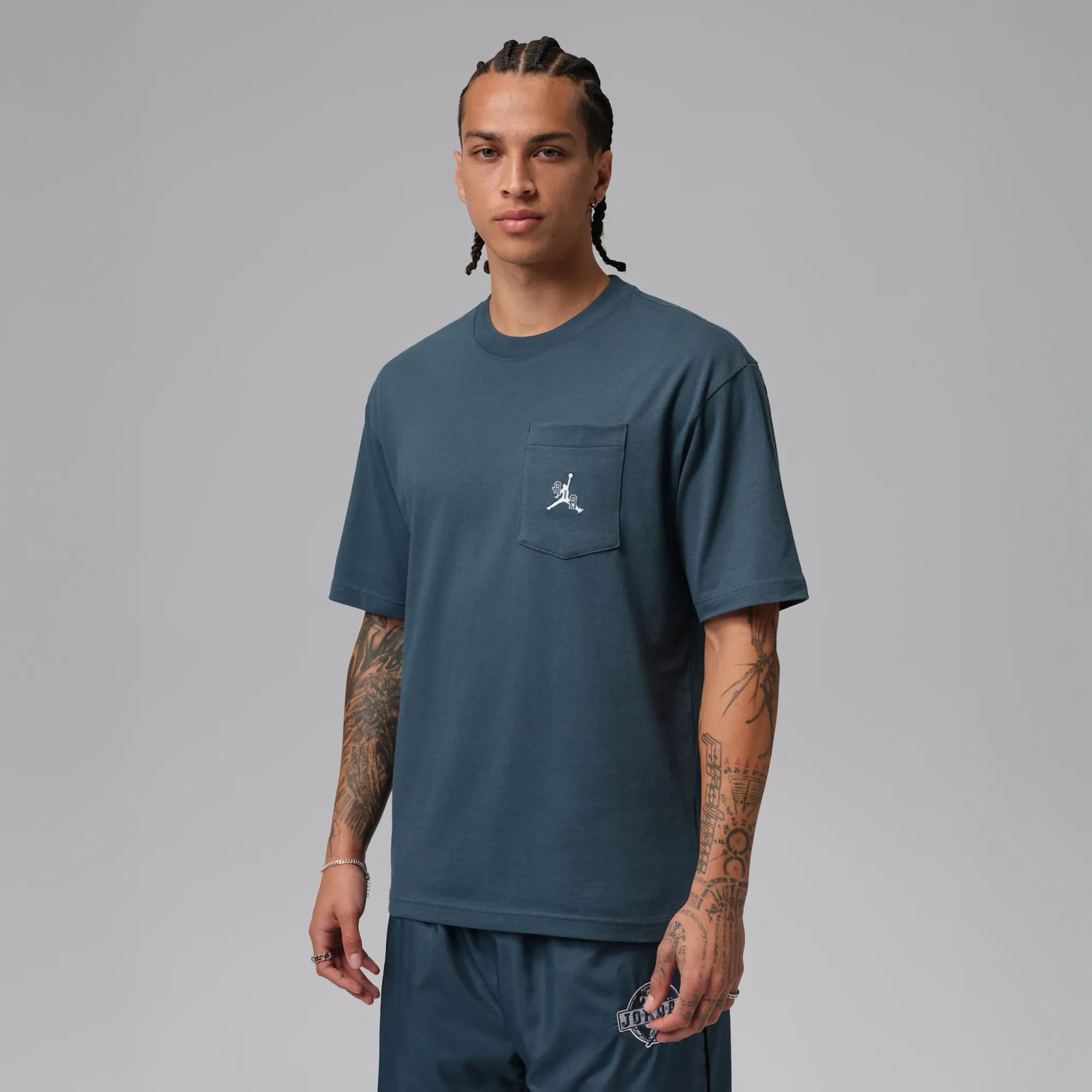 Nike Jordan Men's T-Shirt - Blue - Cotton