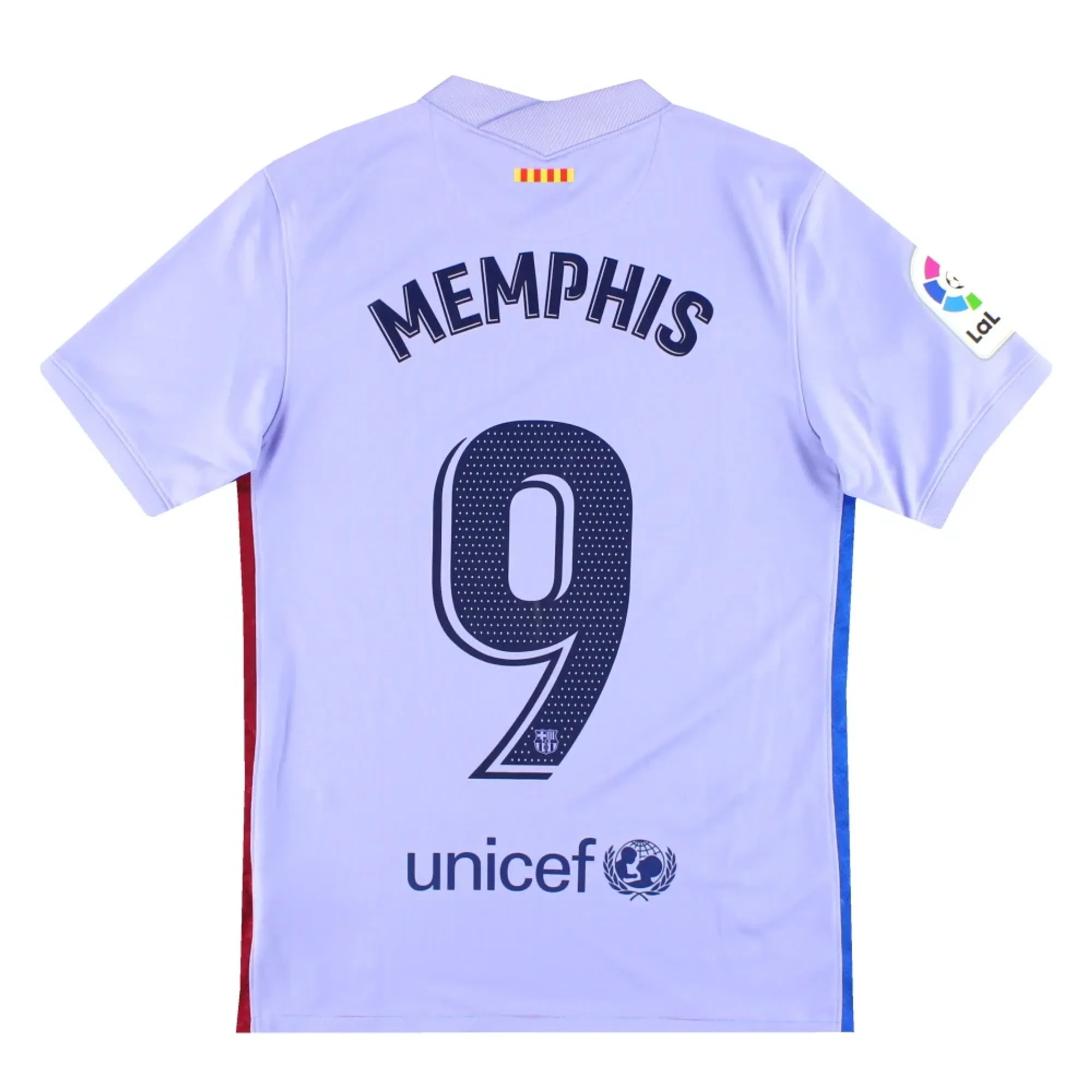 2021-22 Barcelona Nike Away Shirt Memphis #9 S - Barcelona / Excellent 
