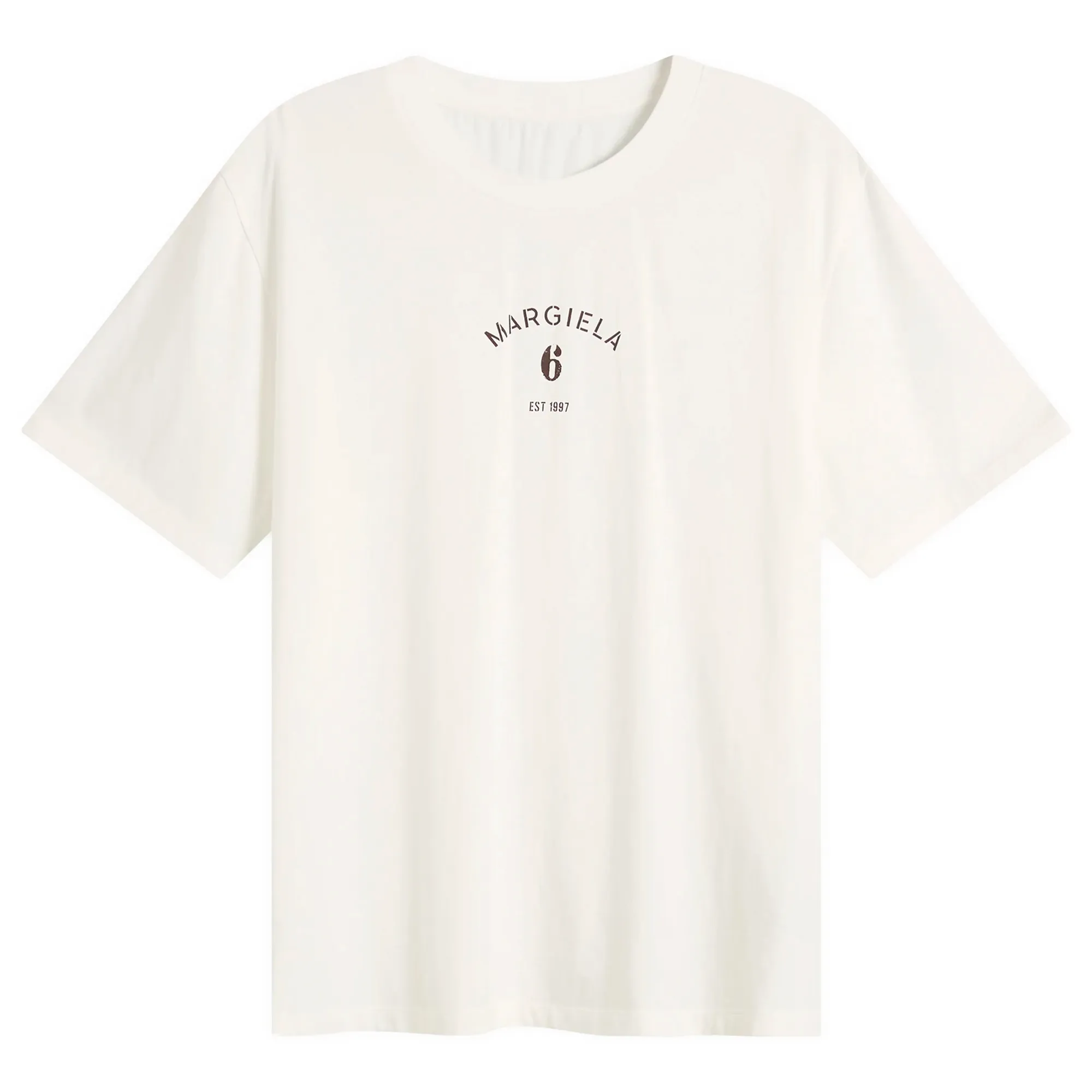 MM6 Maison Margiela Men's Margiela 6 Printed T-Shirt Off White