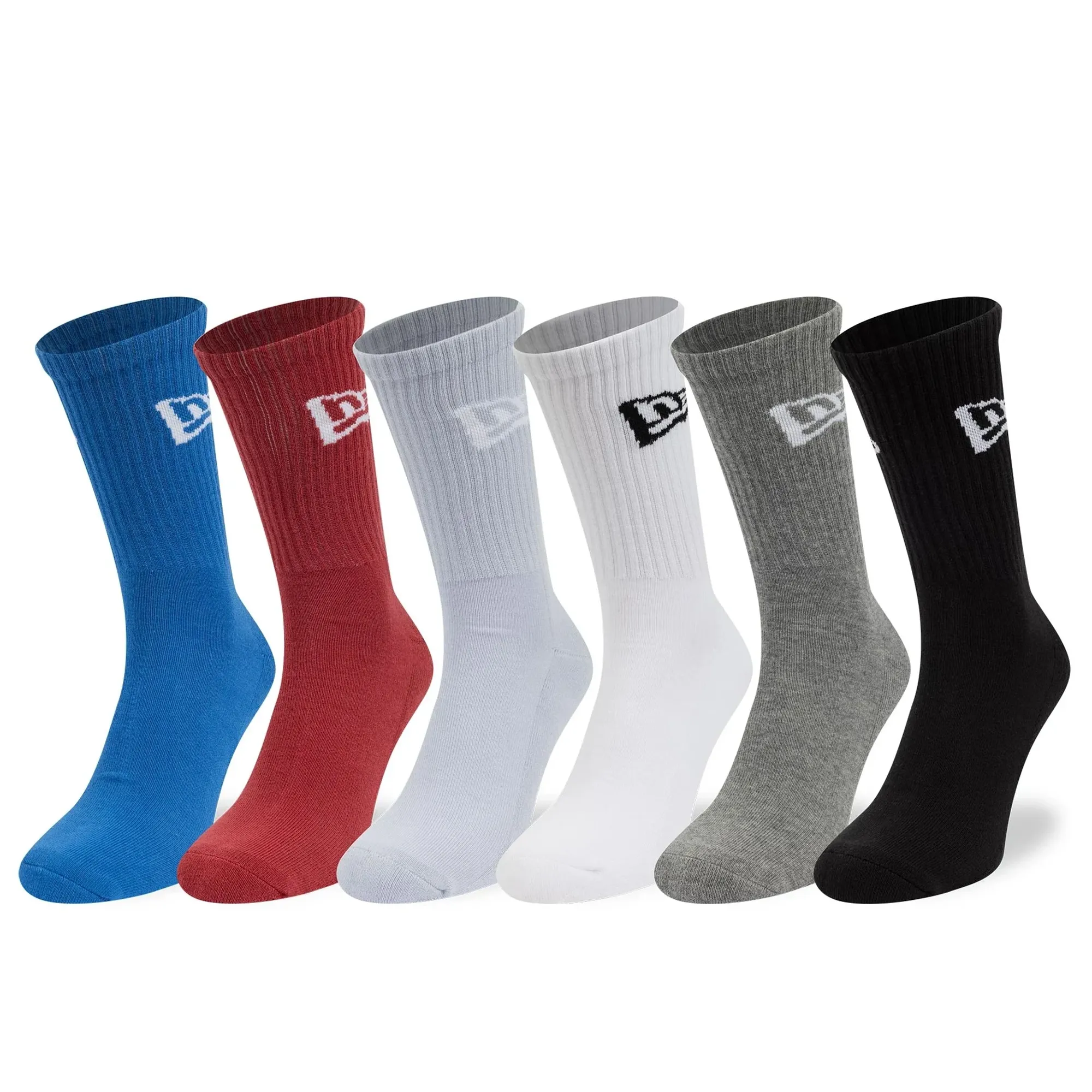 New Era Flag 6 Pack Multi Crew Socks adult unisex