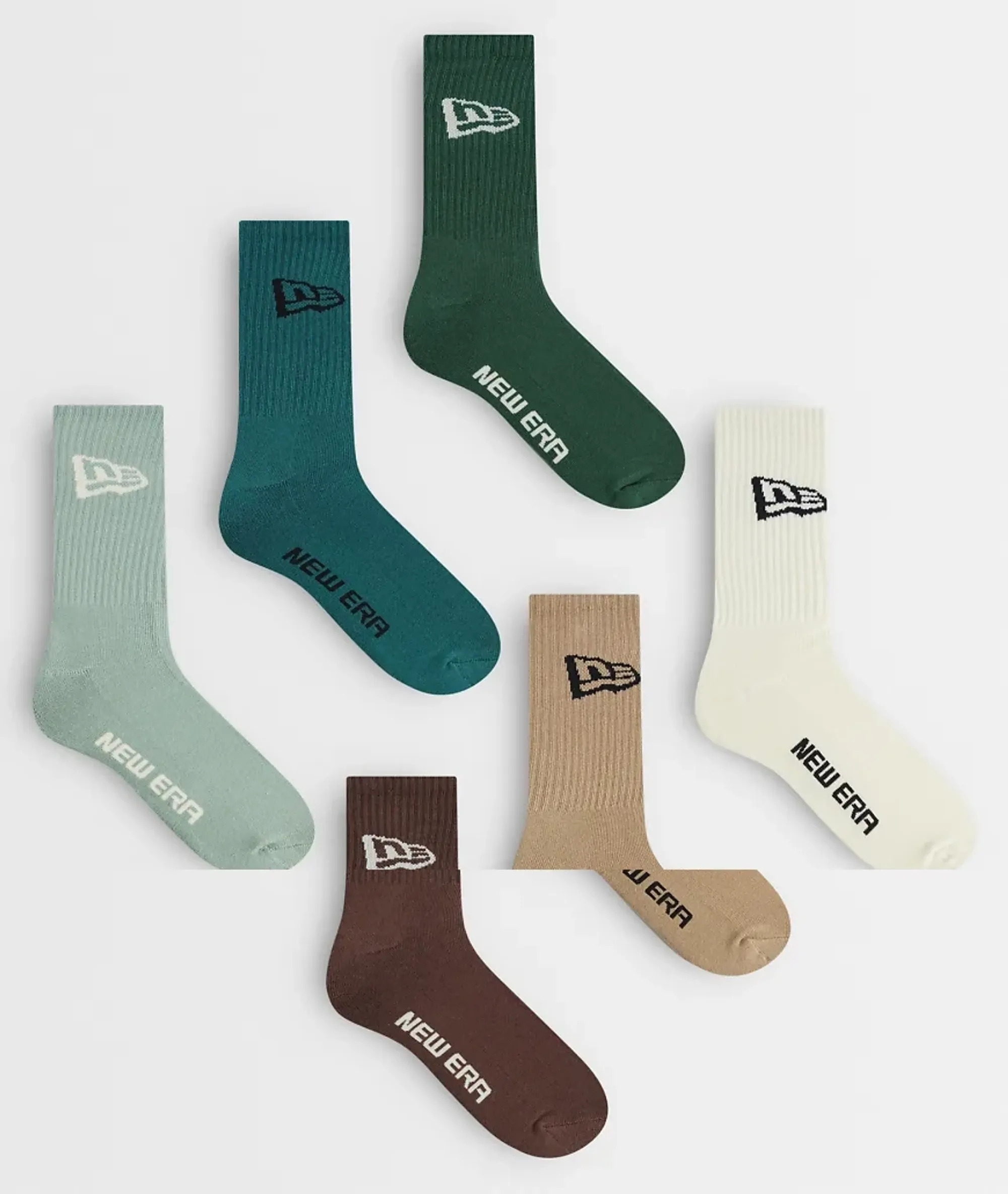 New Era Cap New Era Flag Logo 6 Pack Crew Socks In Multi