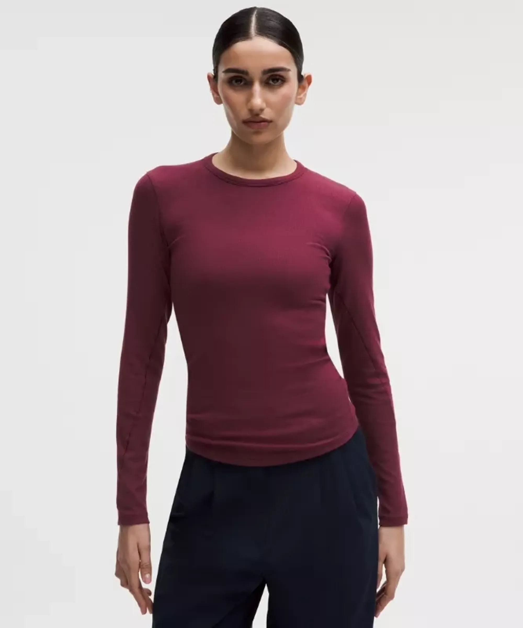 lululemon – Women's Hold Tight Long-Sleeve Shirt – Color Burgundy/Red – Size 0