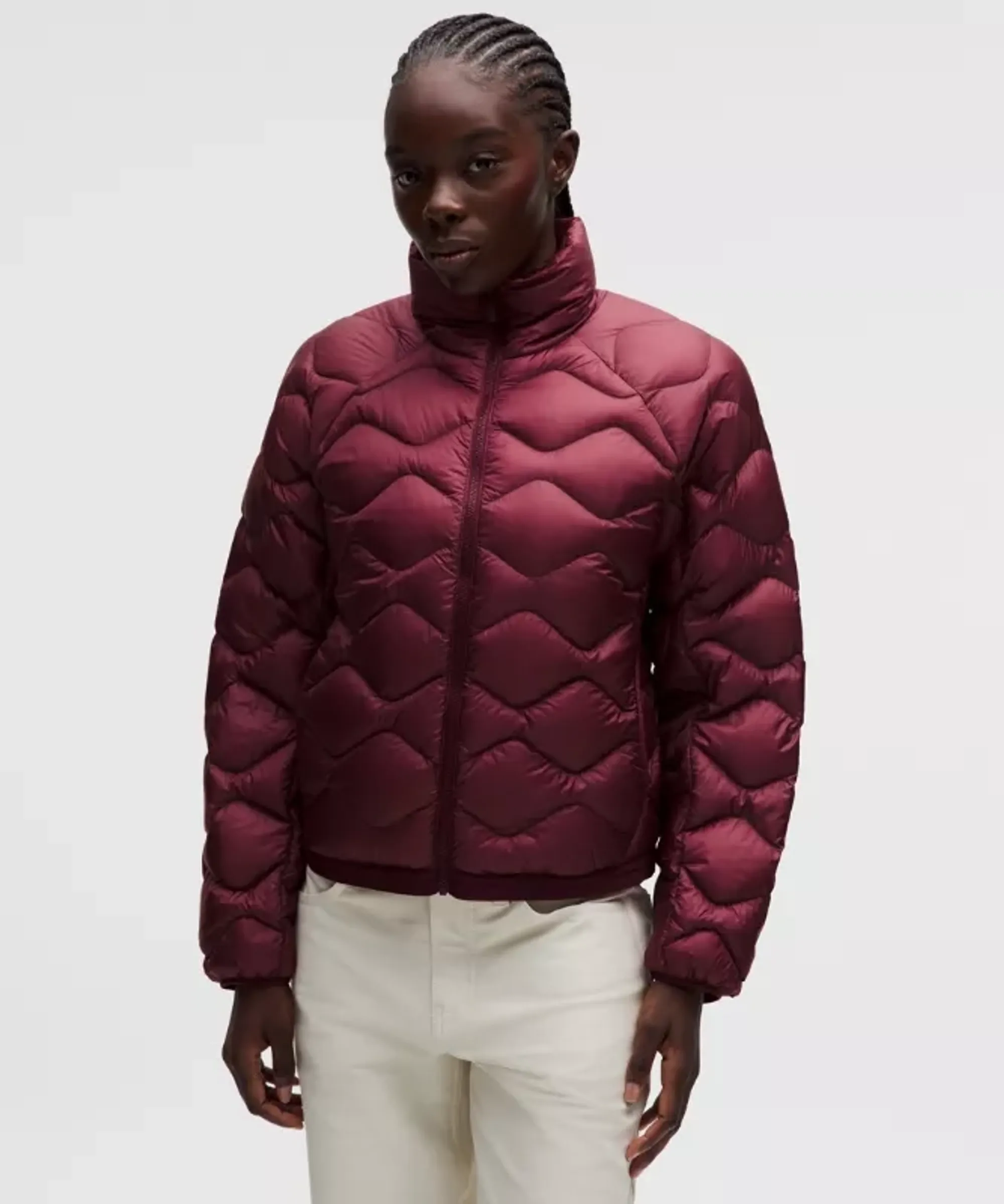 lululemon – Women's Featherweight 900-Down-Fill Quilted Jacket – Color Burgundy/Red – Size Large