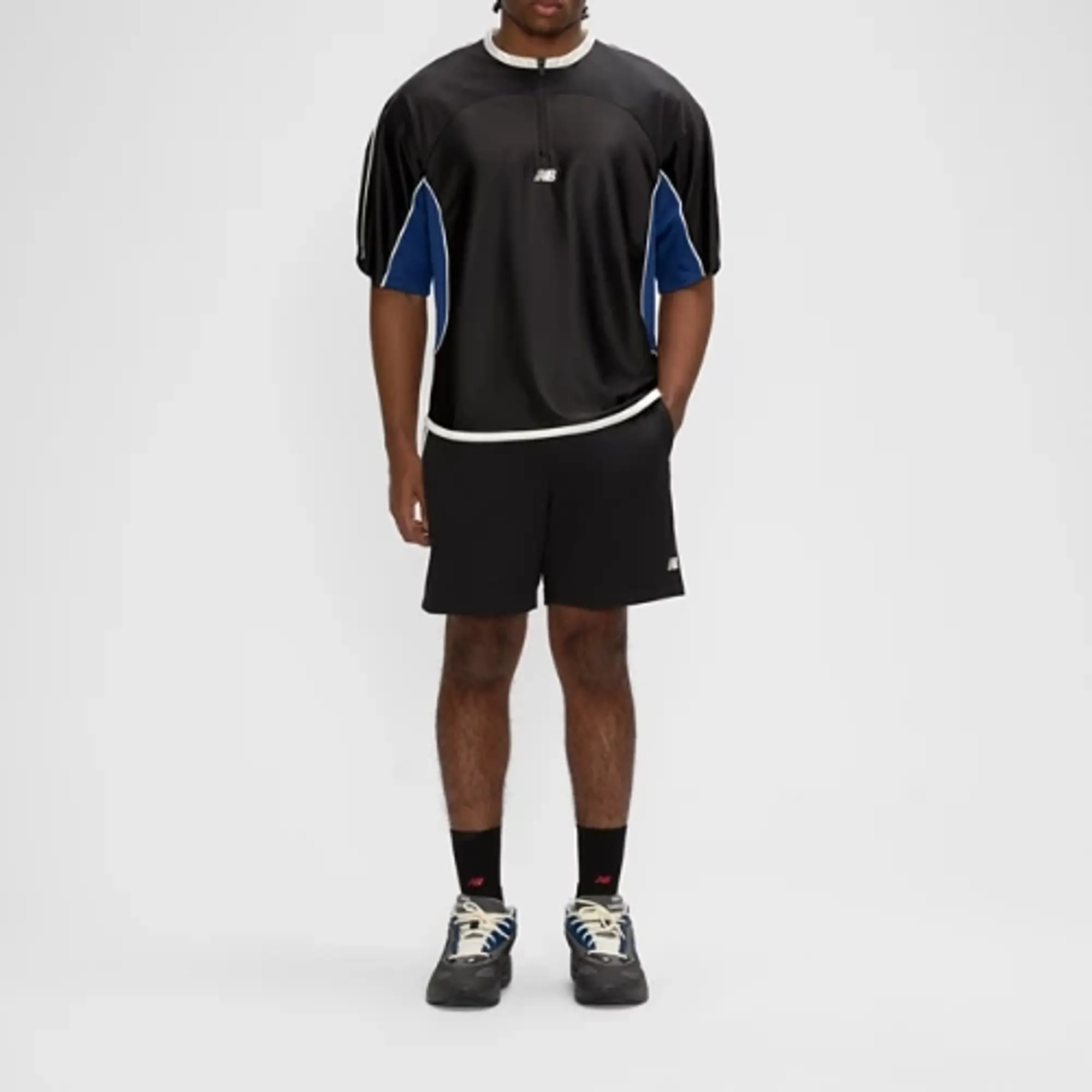 New Balance Men's Basketball Performance Mesh Short in Black/White