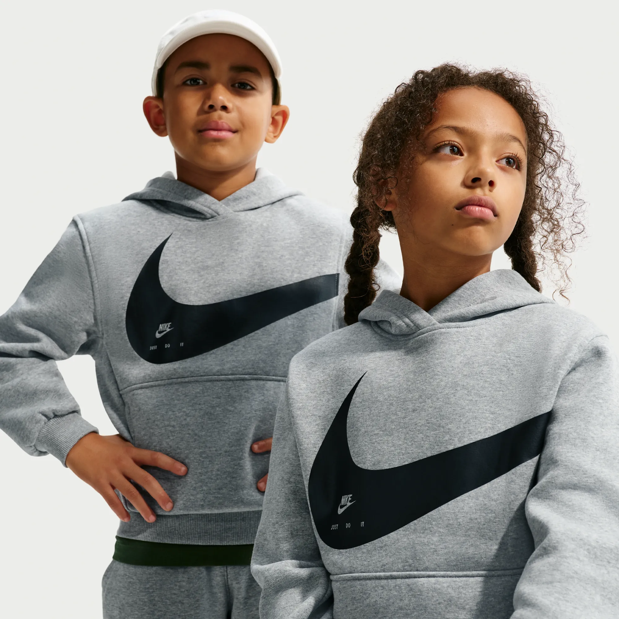 Nike Club Older Kids' Hoodie - Grey - Cotton/Polyester