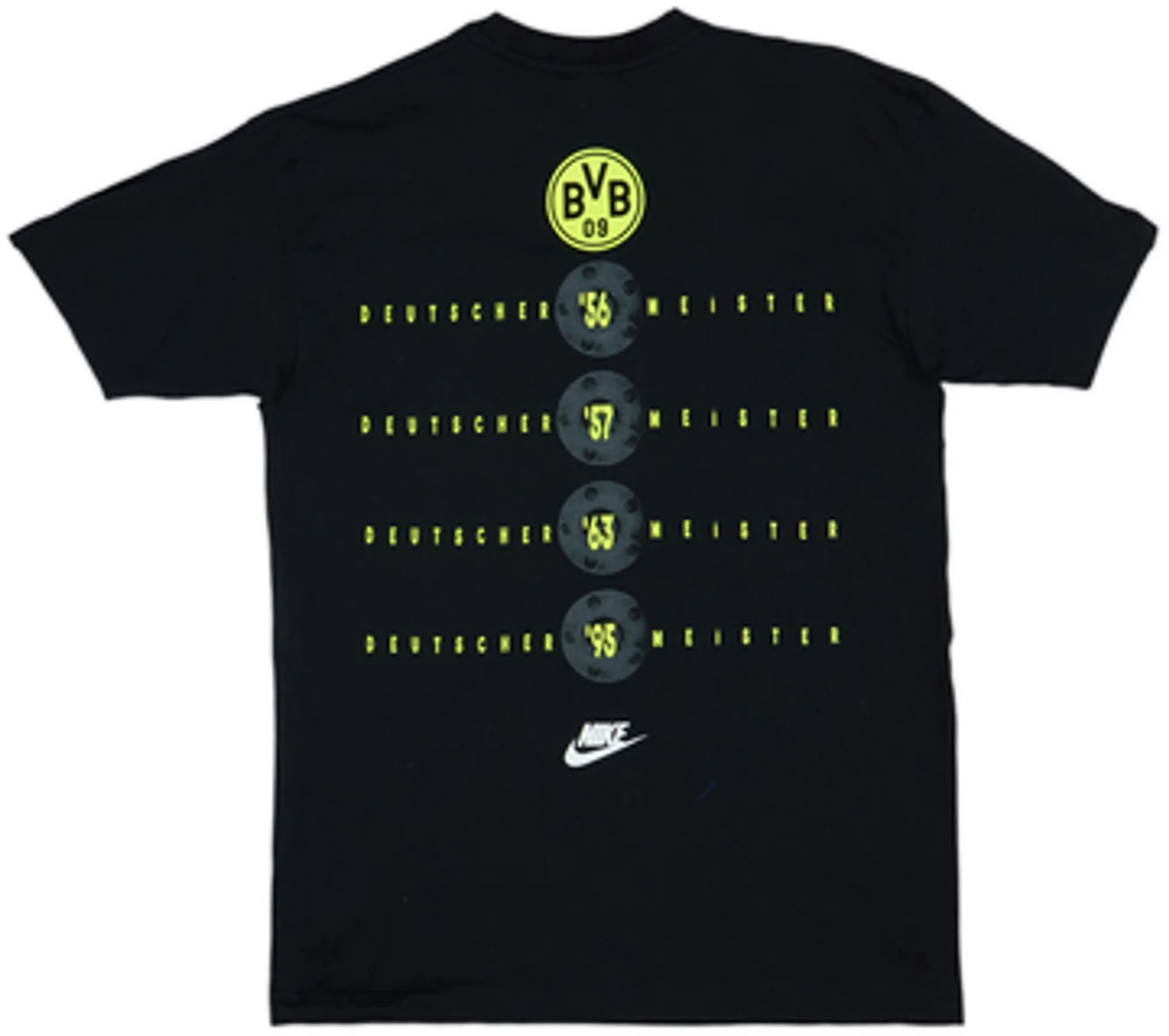 1995-96 Borussia Dortmund 'Deutscher Meister' Nike Cotton Tee - 8/10 - (M)