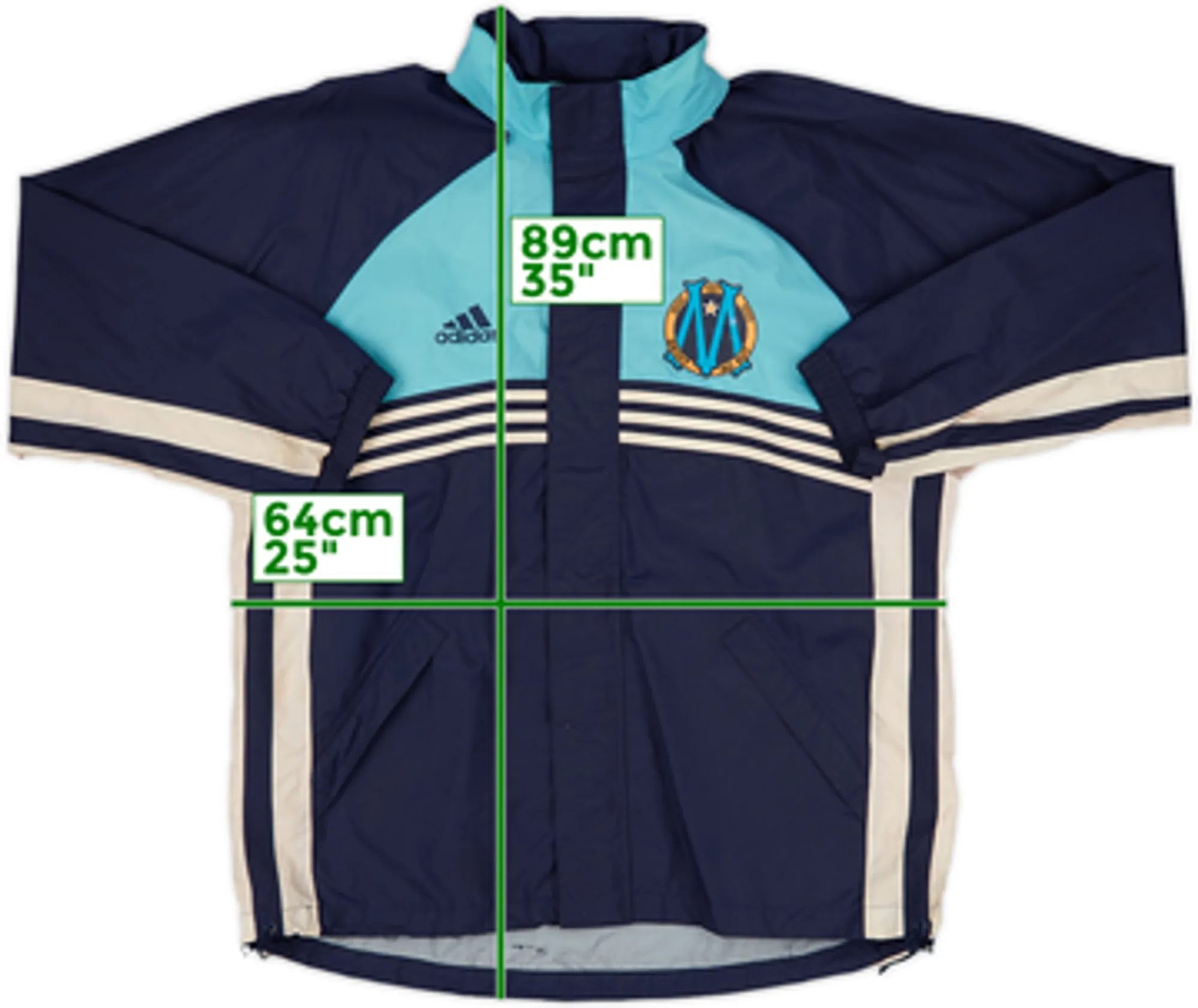 1999-00 Olympique Marseille adidas Hooded Rain Jacket - 5/10 - (L)