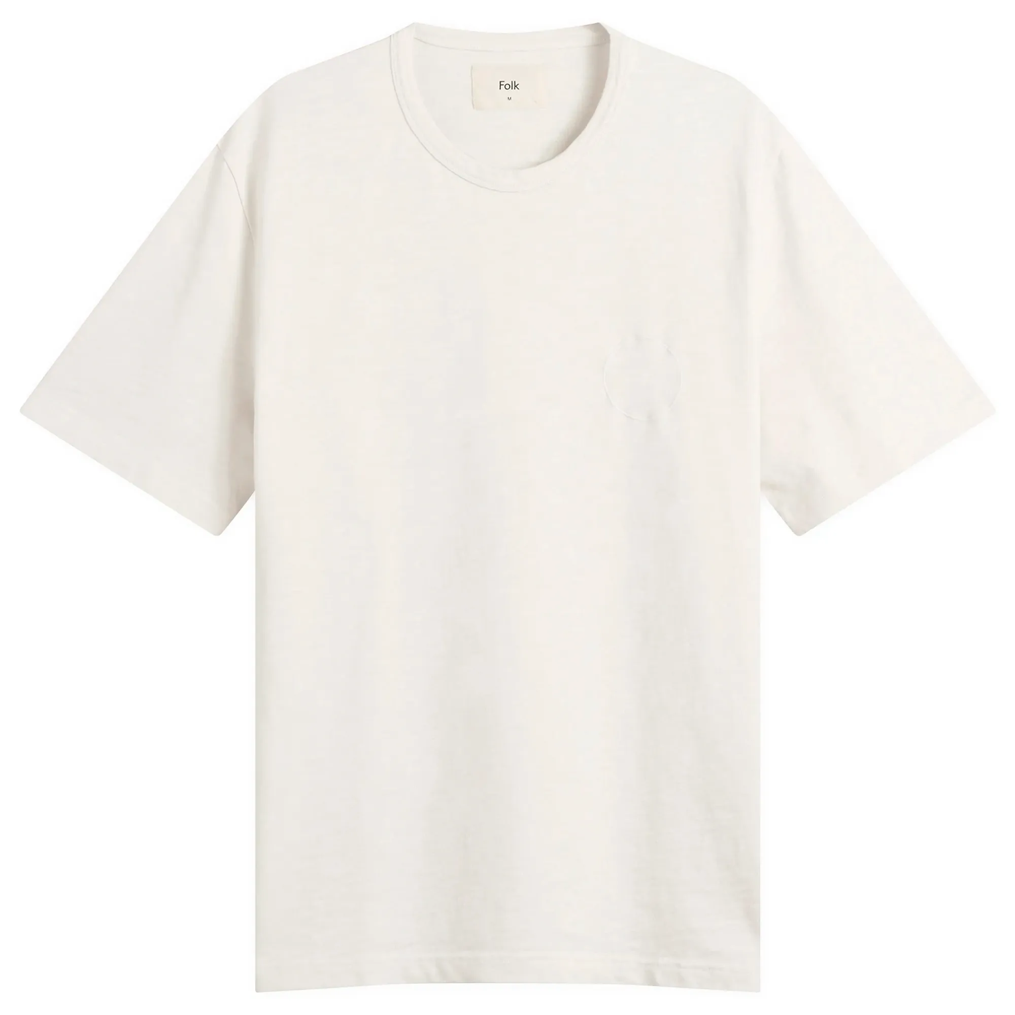 Folk Men's Slub Embroidered T-Shirt Off White
