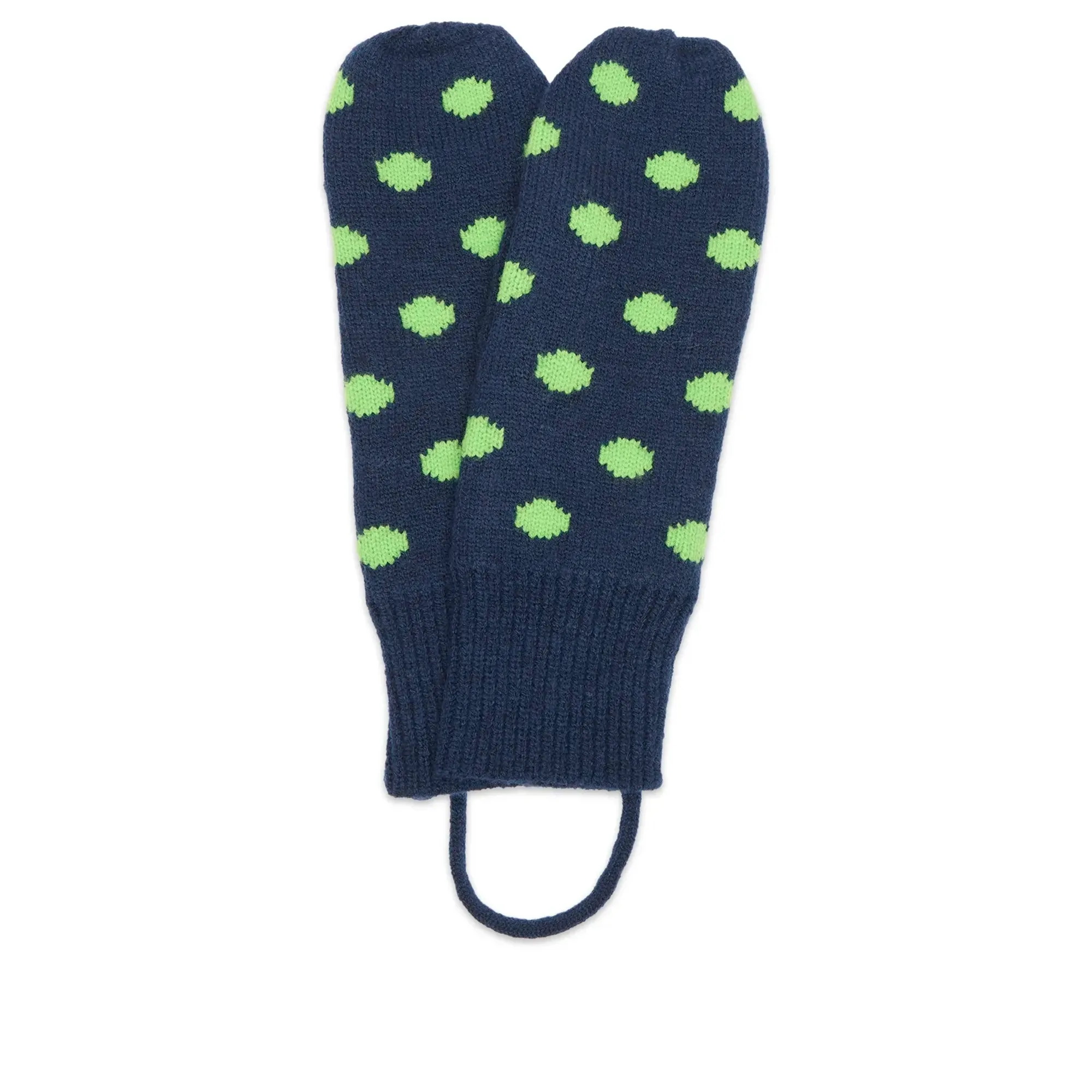Damson Madder Women's Cable String Mittens Charcoal/Lime