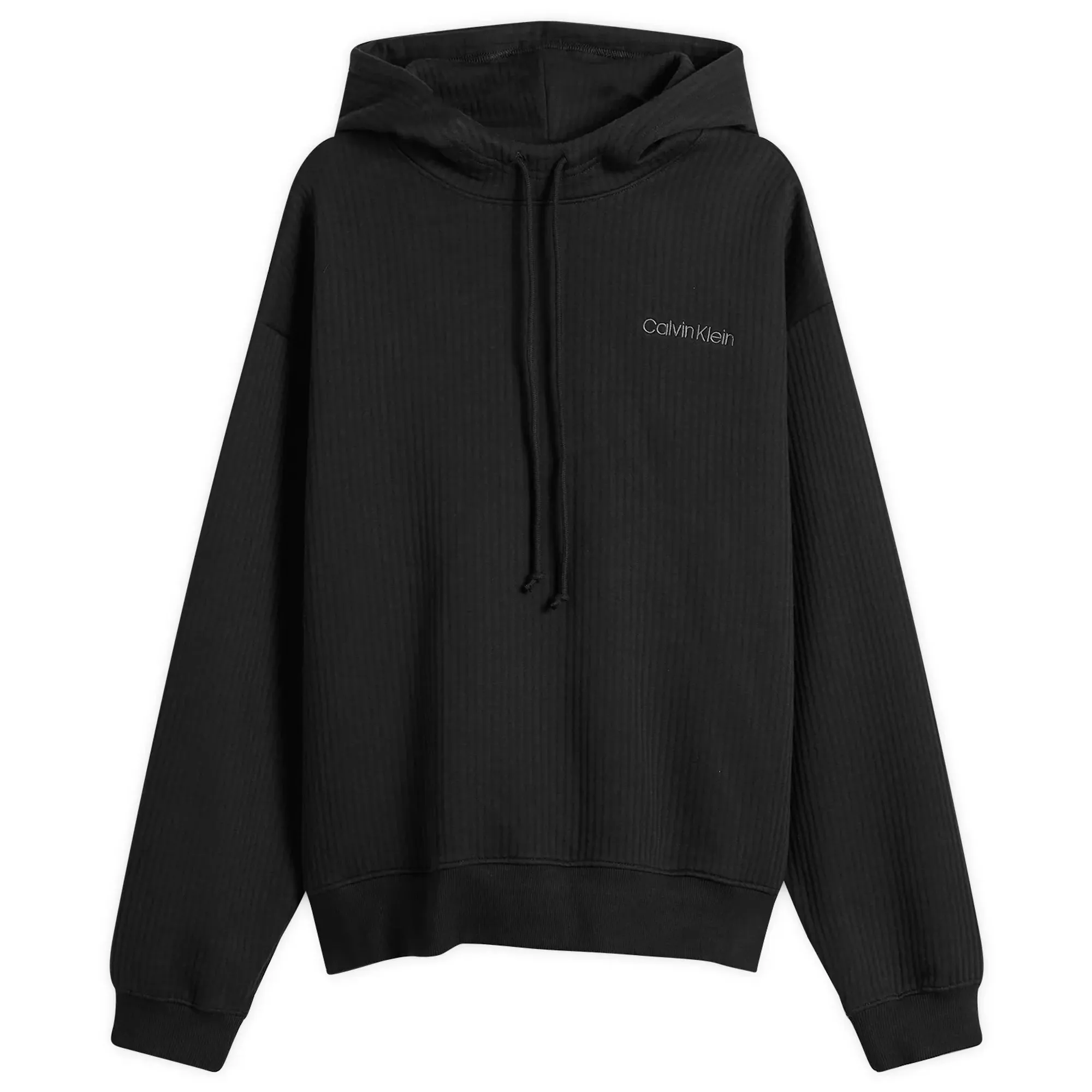 Calvin Klein Men's Terry Quilted Hoodie Black