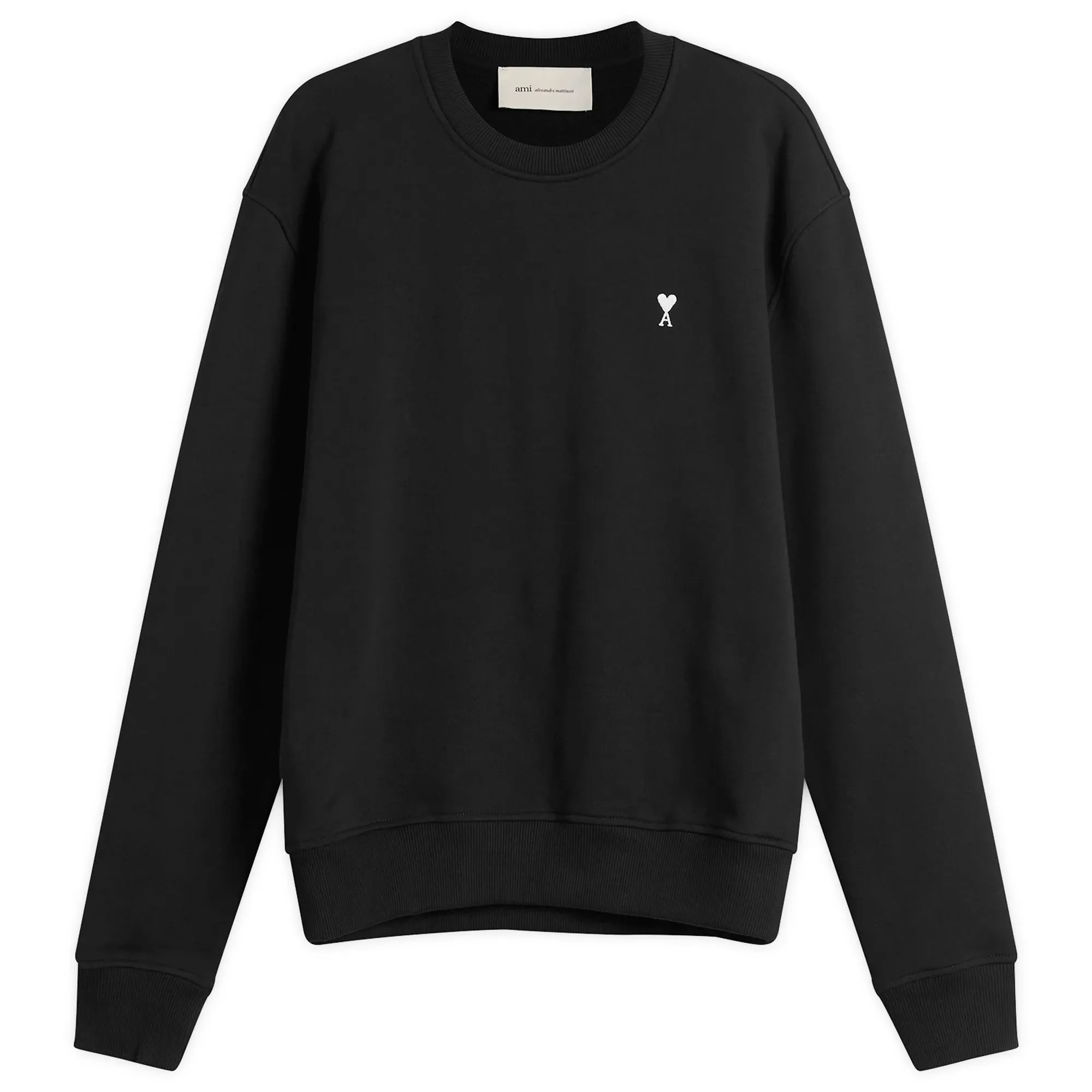 AMI Paris Men's Contrasted Ami De Coeur Sweatshirt Noir/Blanc Creme