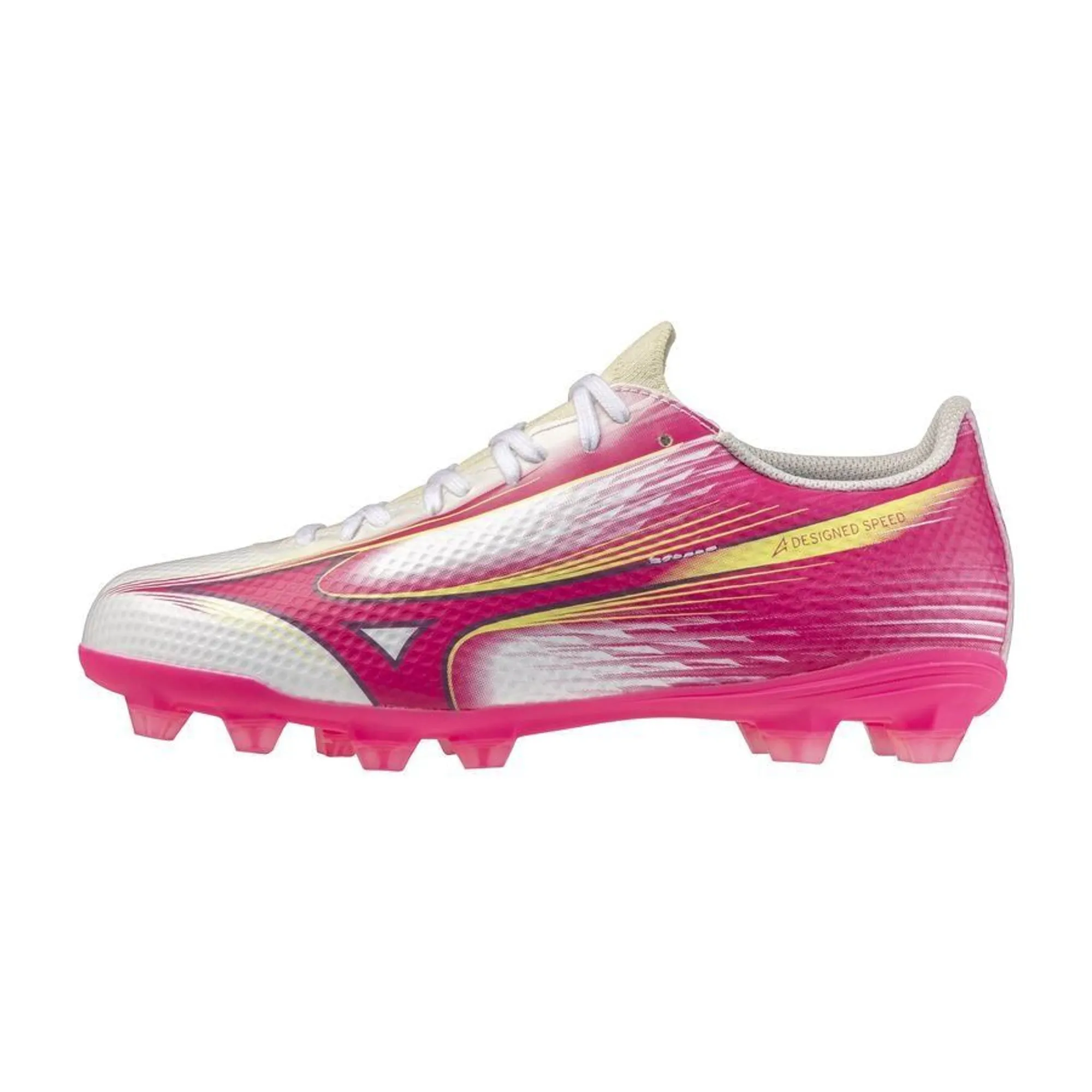 Mizuno Kids Alpha III Select FG White Fuchsia Purple