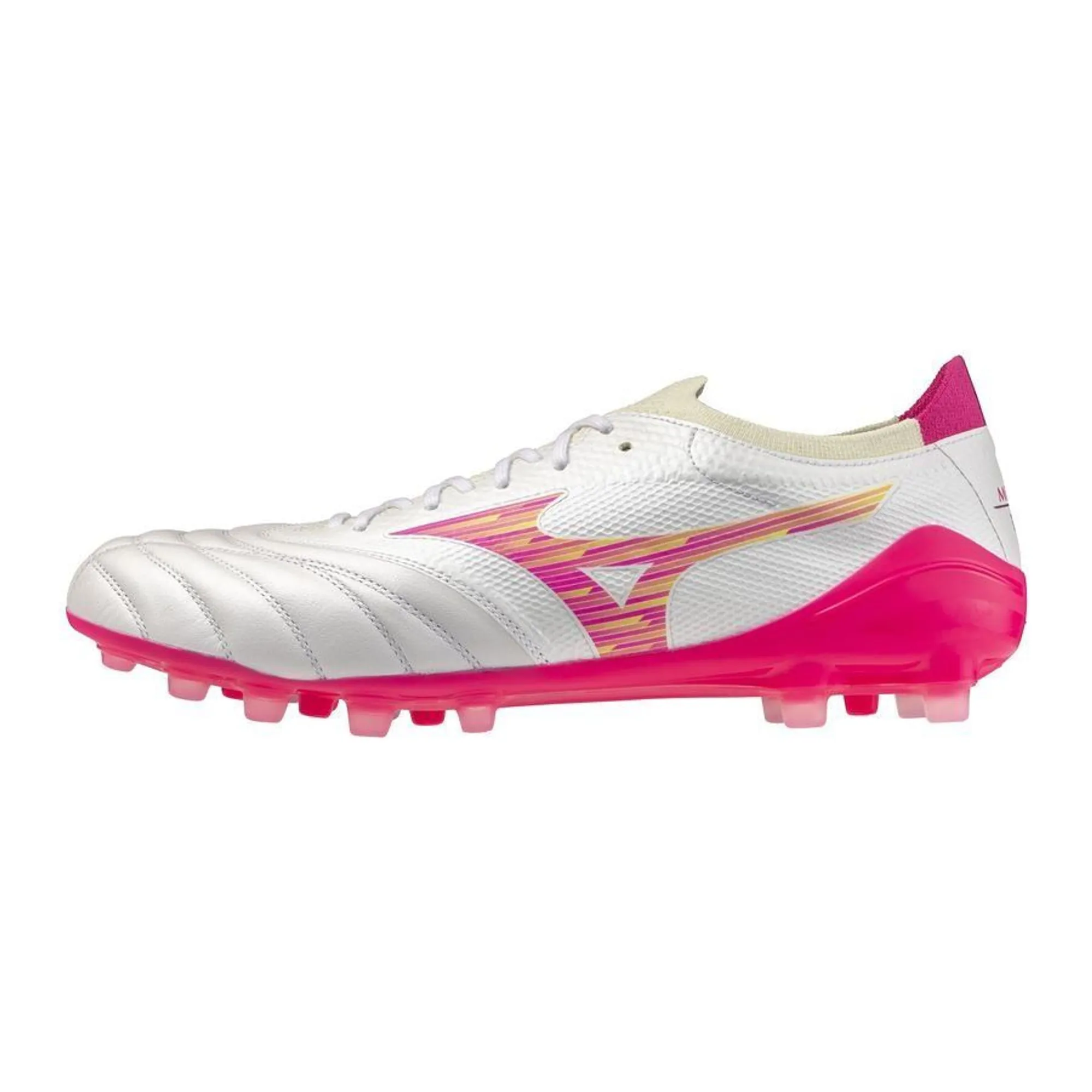 Mizuno Morelia Neo IV Beta Elite AG White Pink Tetra Fuchsia Purple