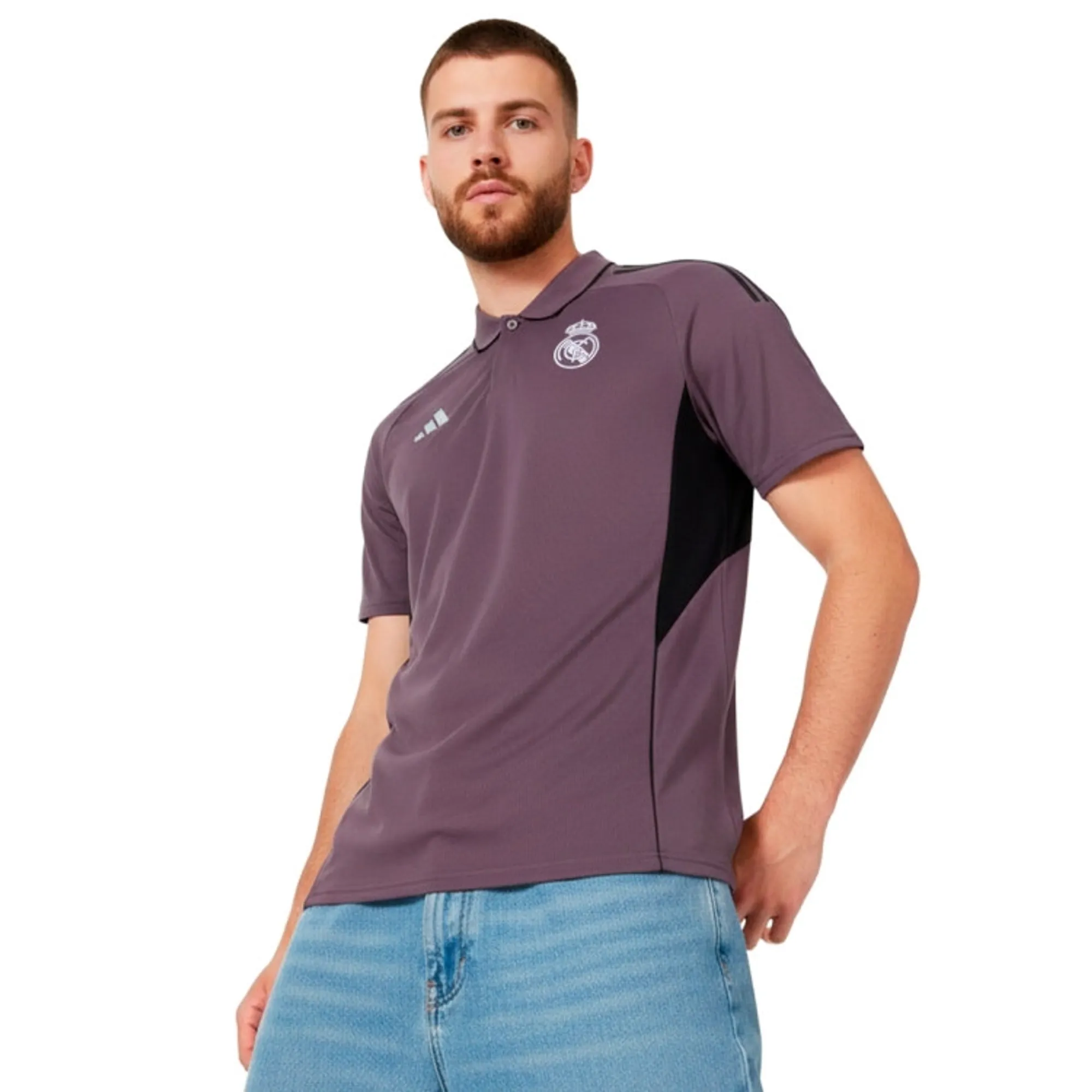 adidas Real Madrid Tiro 25 Polo Shirt - Purple - Mens