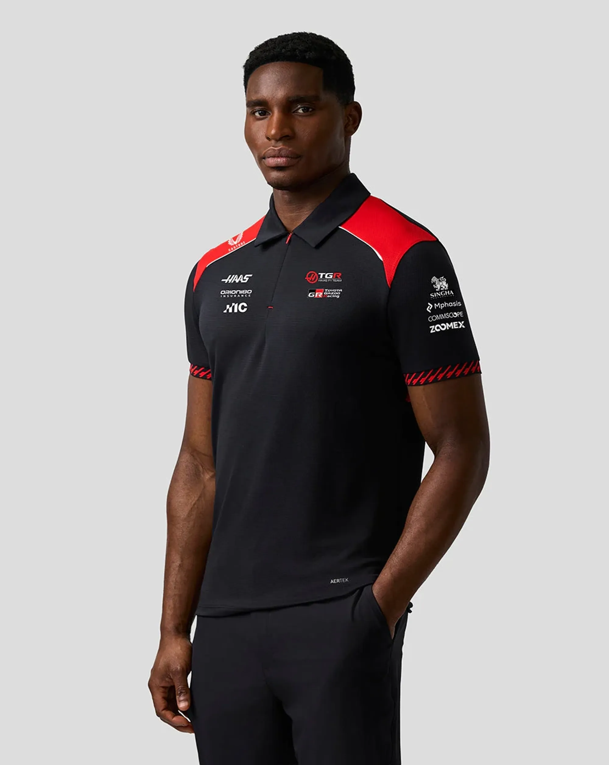 Castore Official Haas Team Men's Short Sleeve Polo Shirt