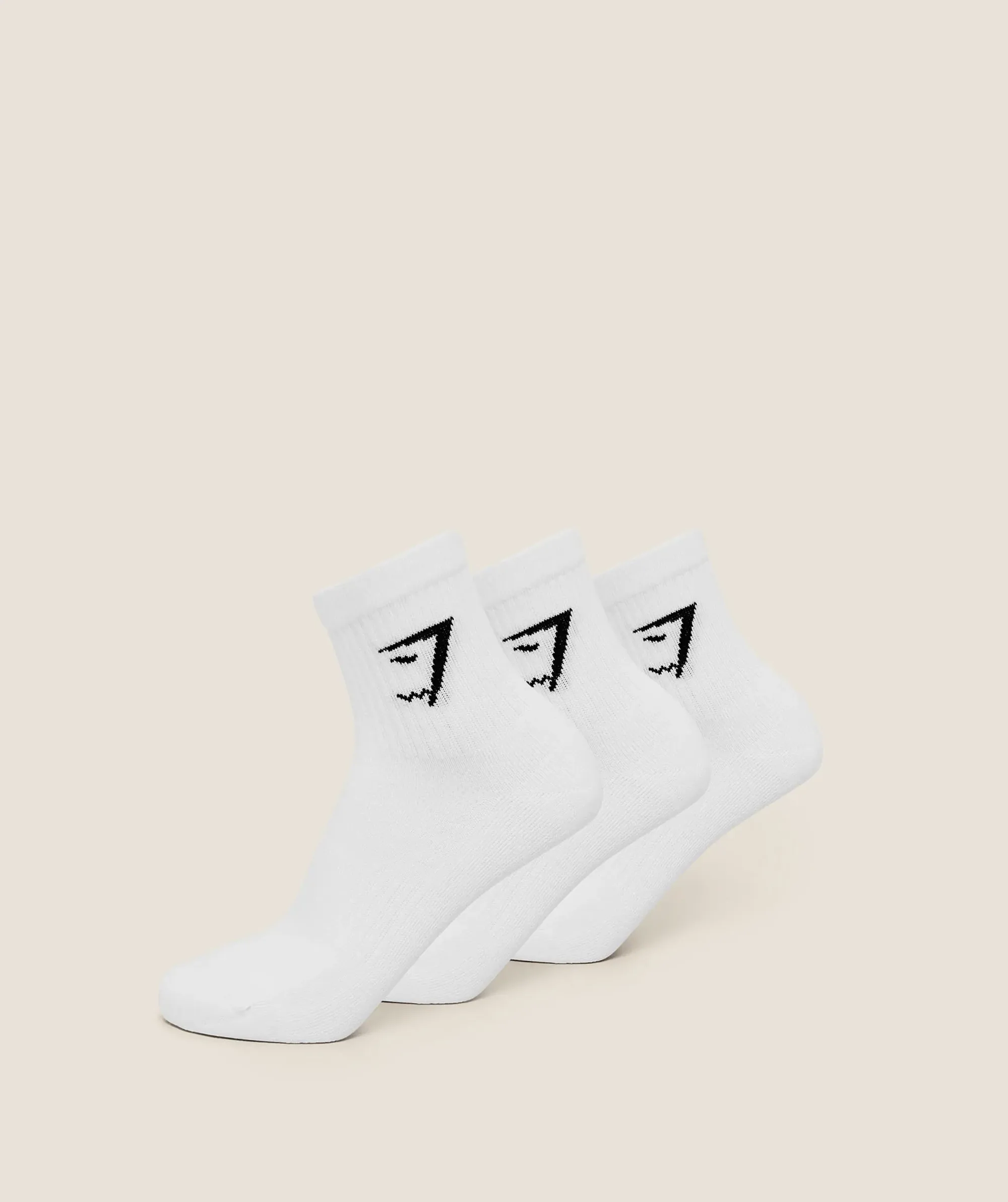 Gymshark Midi Socks 3pk - GS White