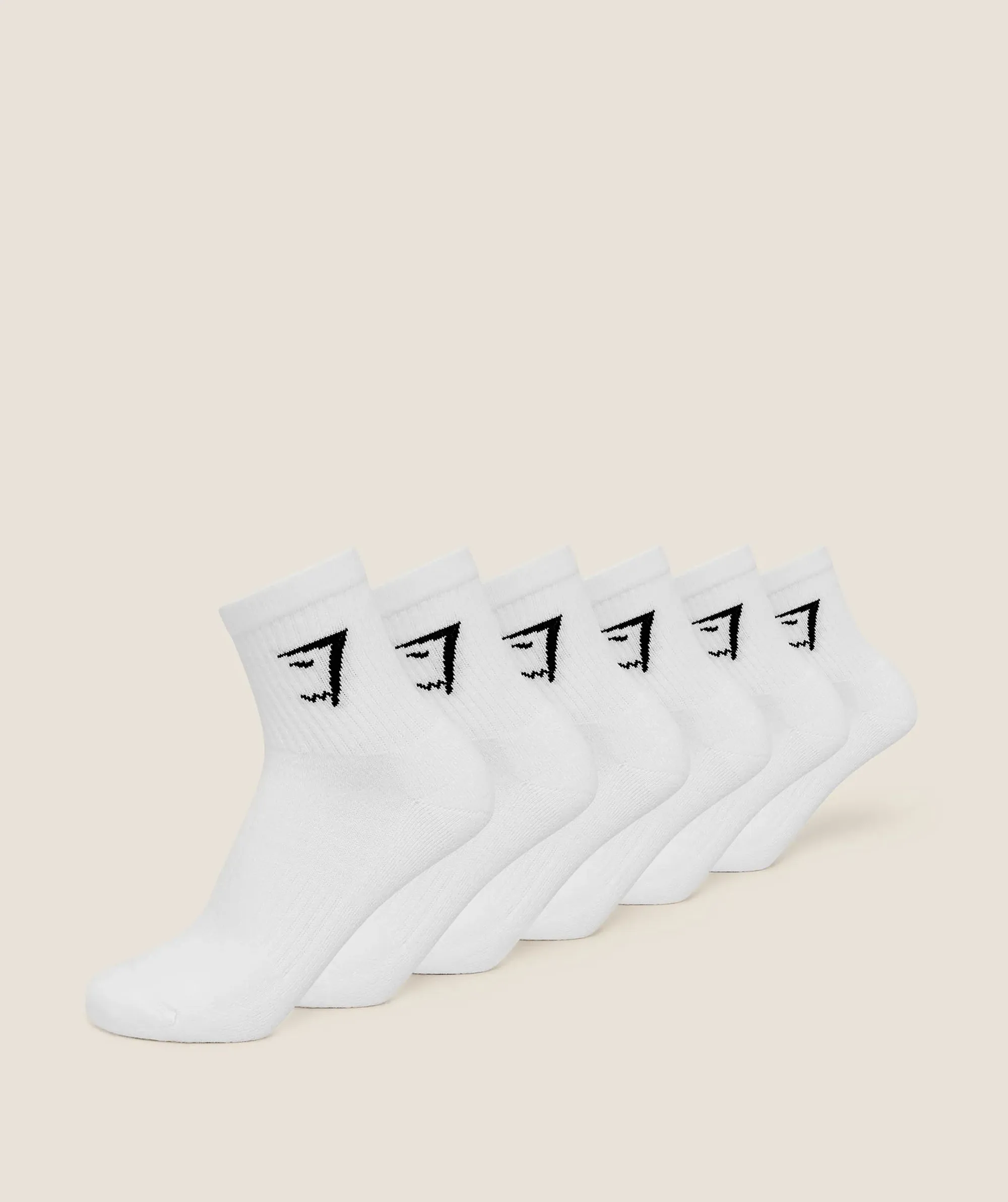 Gymshark Midi Socks 6pk - GS White