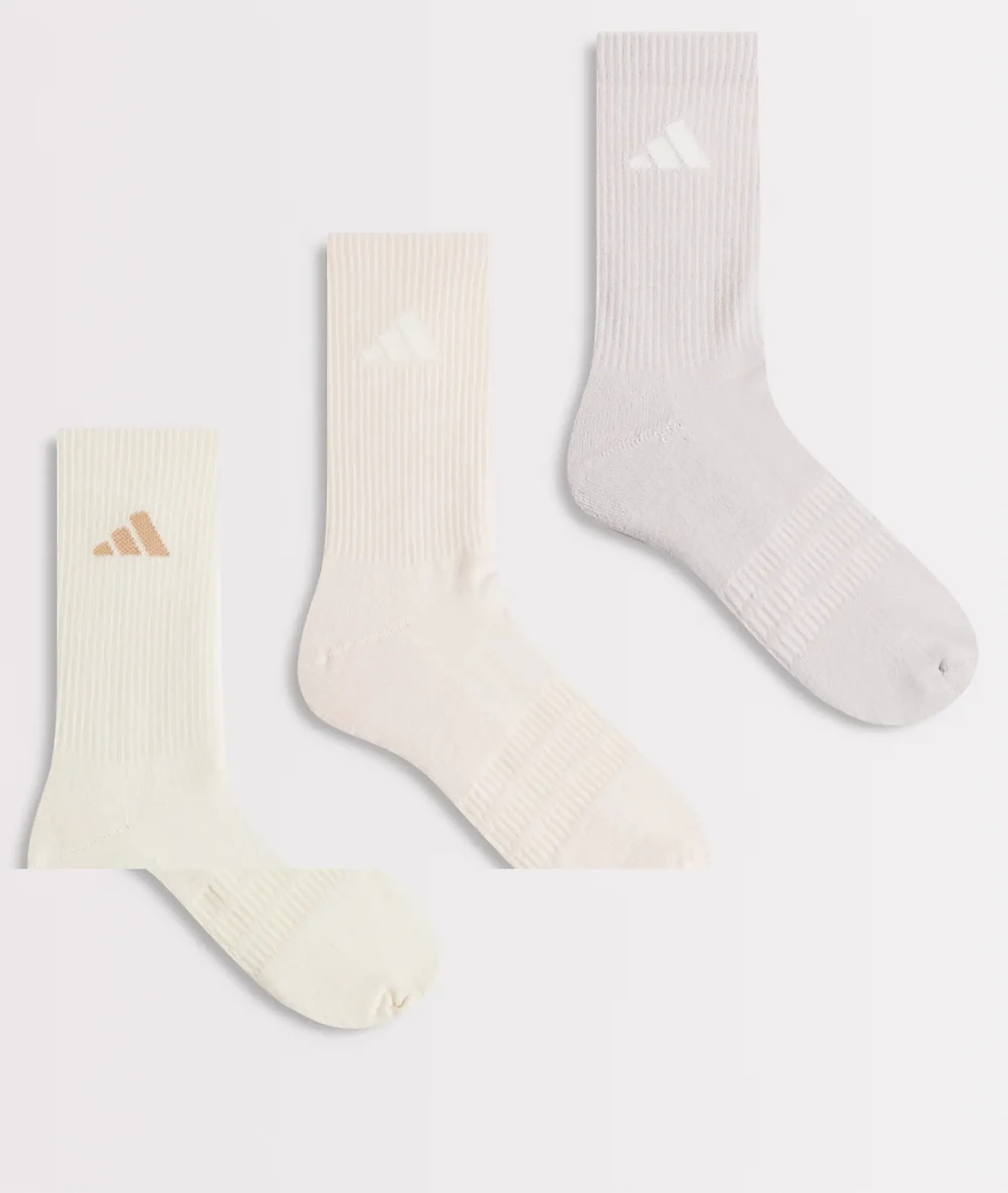 Adidas Mid-Calf Padded Socks - Pink - Beige And Purple - Pack Of 3