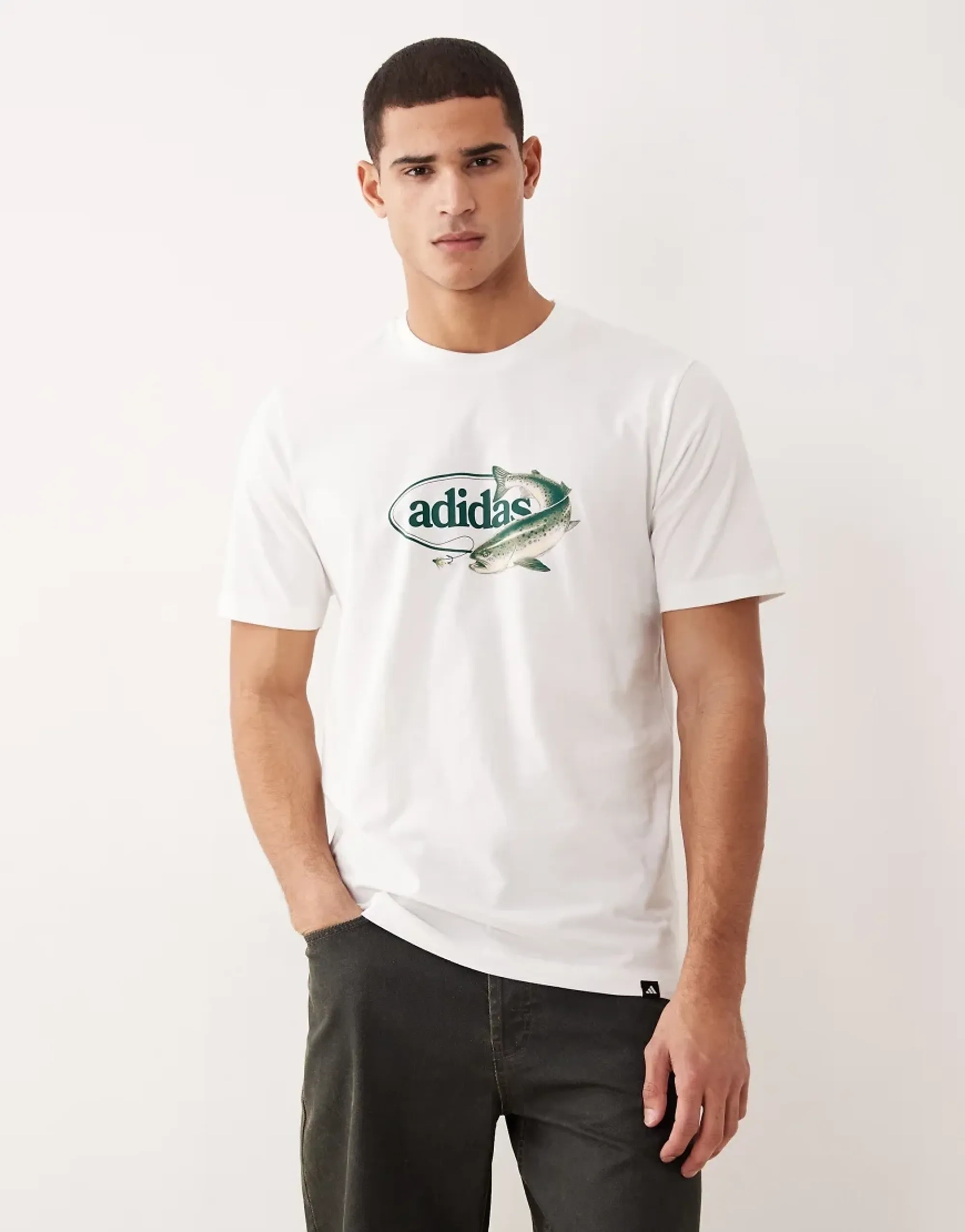 Adidas Sportswear Fish Graphic T-Shirt In White