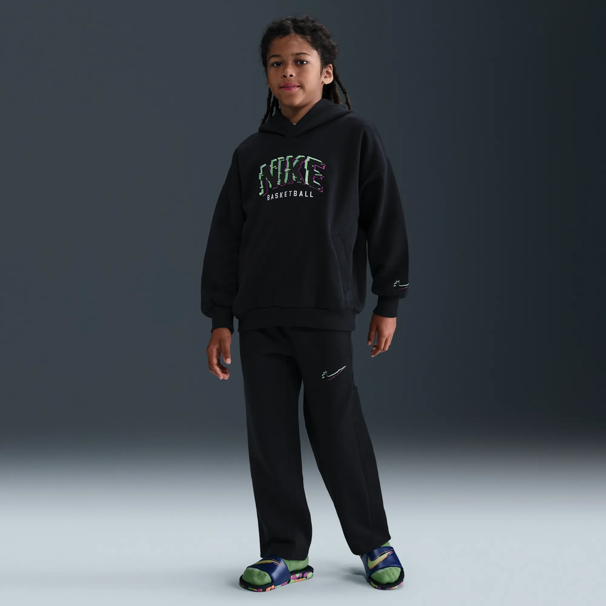 Nike Culture of Basketball Older Kids' Fleece Trousers - Black - Cotton/Polyester