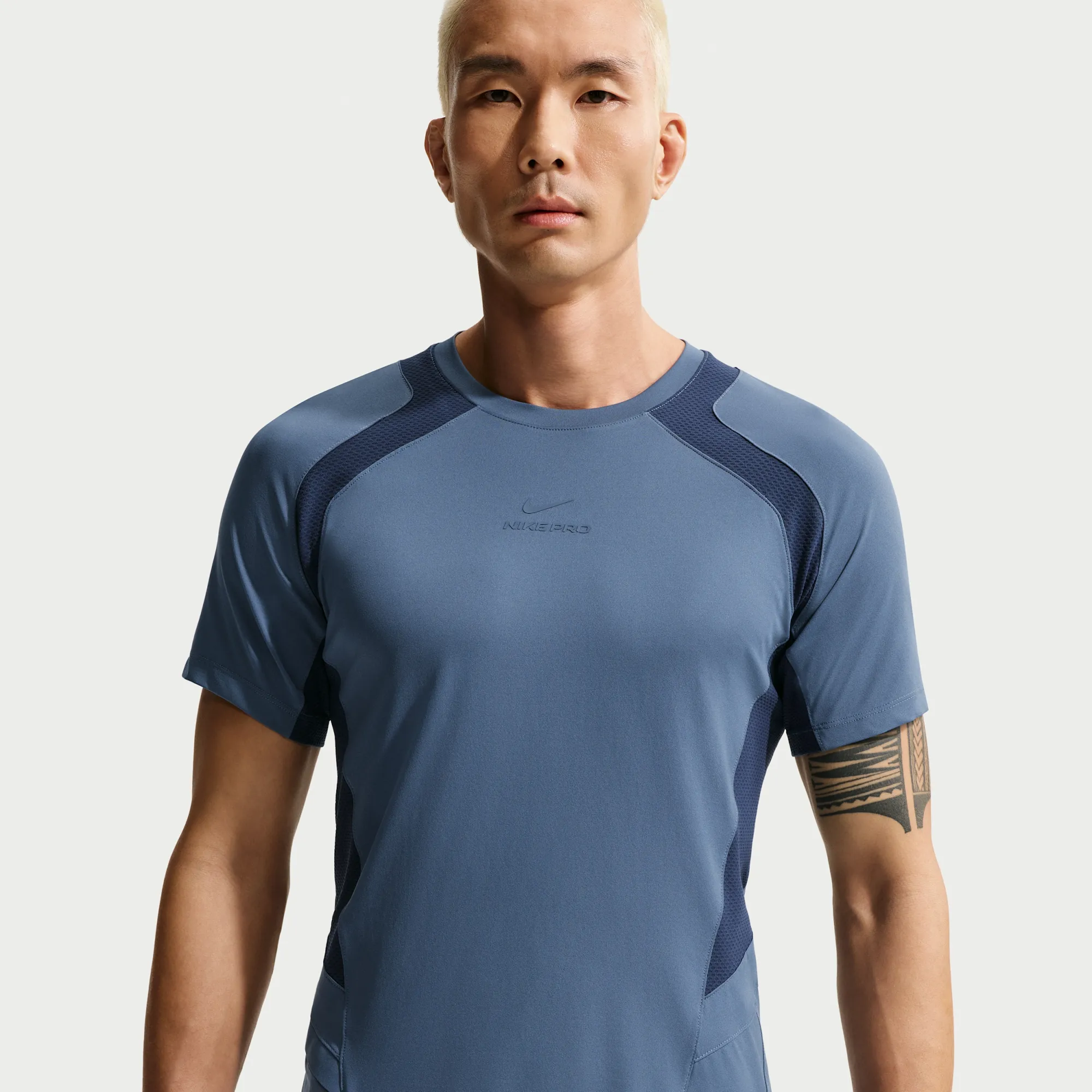 Nike Pro Training Men's Dri-FIT ADV Short-Sleeve Top - Blue - Polyester