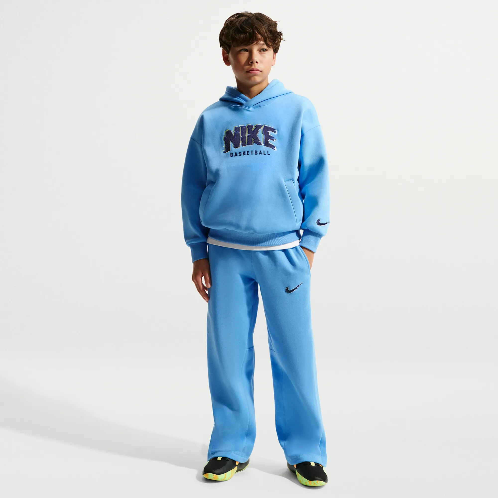 Nike Culture of Basketball Older Kids' Fleece Trousers - Blue - Cotton/Polyester