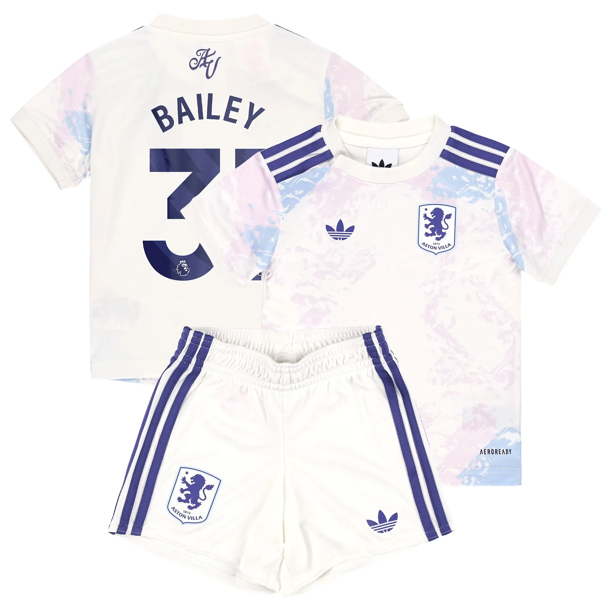 Aston Villa adidas Third Baby Kit 2025-26 with Bailey 31 printing